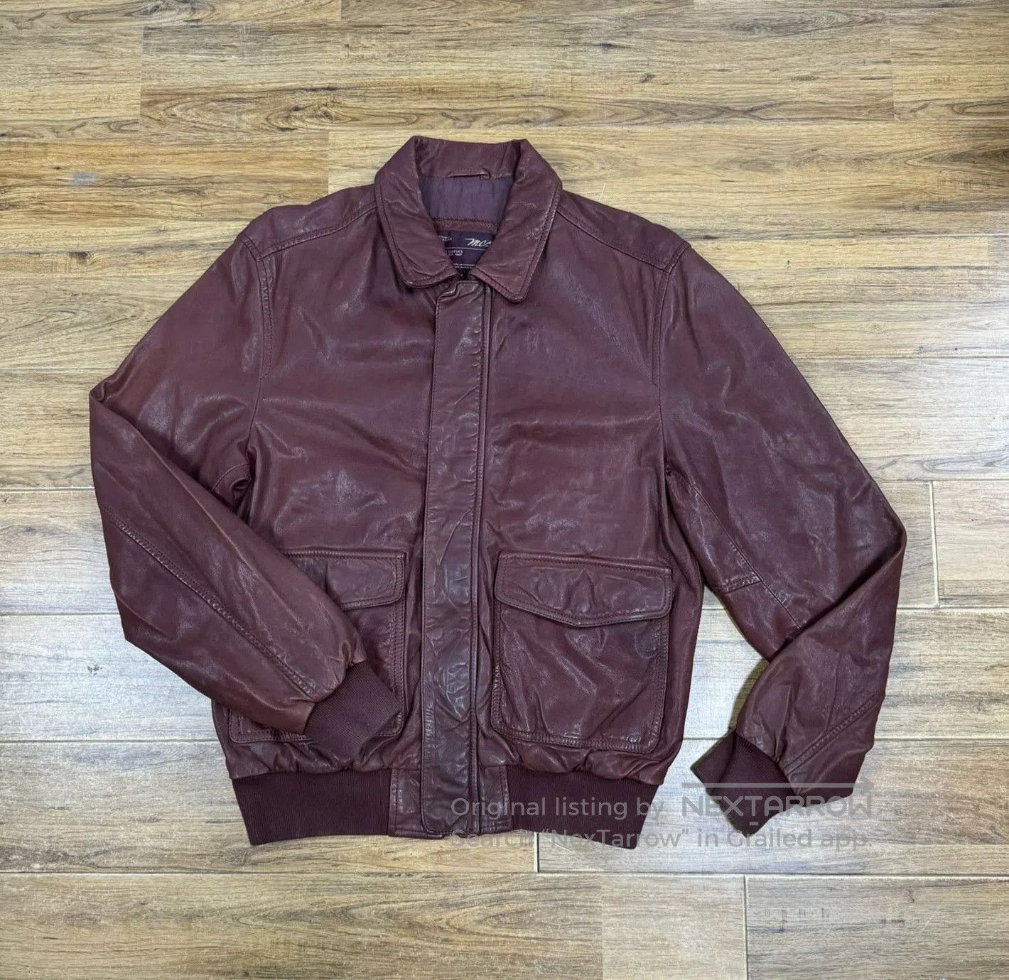 MCS Marlboro Men's Leather Flight Jacket.