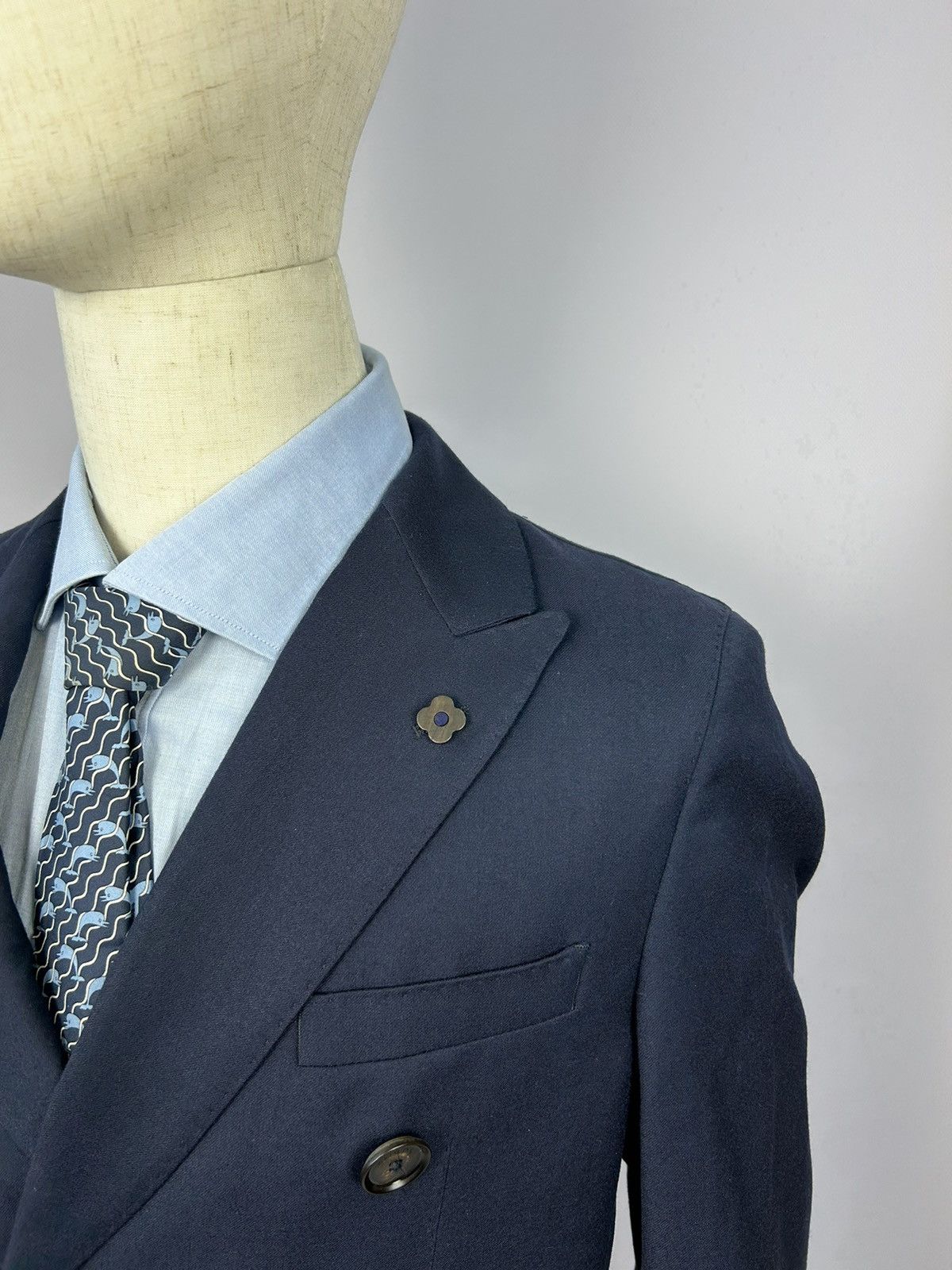 Paoloni Paoloni Quarantotto Double Breasted Wool Unlined Blazer EU48 Size 48R - 4 Thumbnail