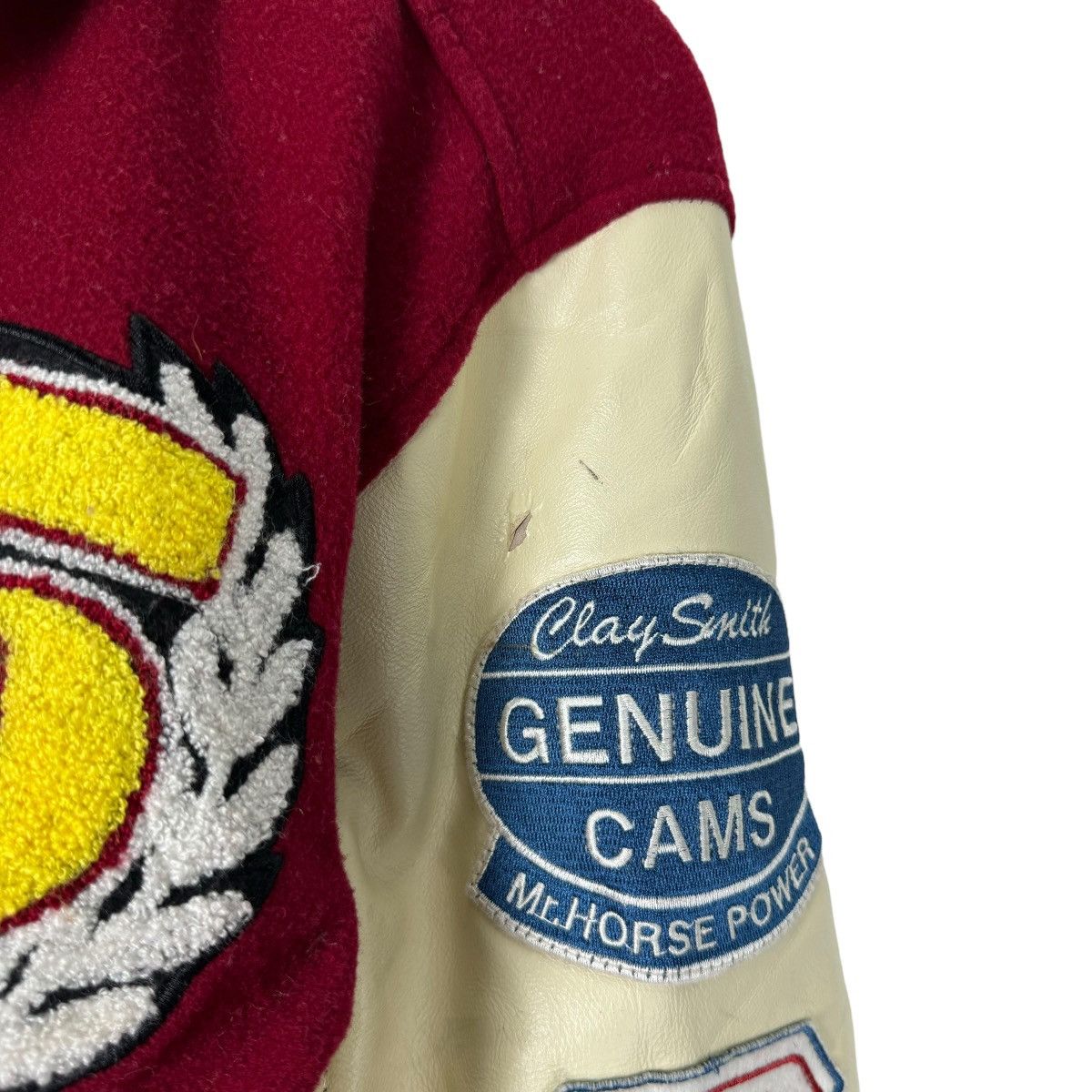 Sports Specialties ☀️CLAYSMITH MOONEYES FW2006 COWHIDE LEATHER VARSITY JACKET Size US L / EU 52-54 / 3 - 4 Thumbnail