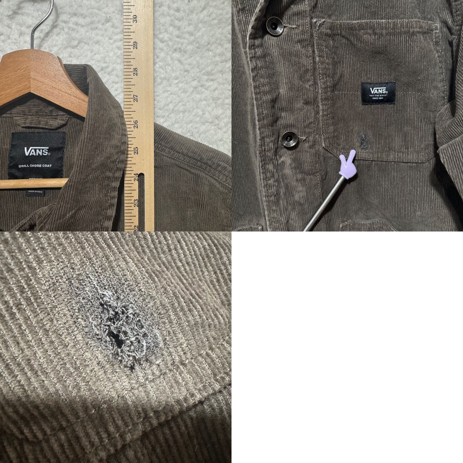 Vans Vans Mens Medium Brown Corduroy Drill Chore Coat Button Up Jacket Size US M / EU 48-50 / 2 - 8 Thumbnail