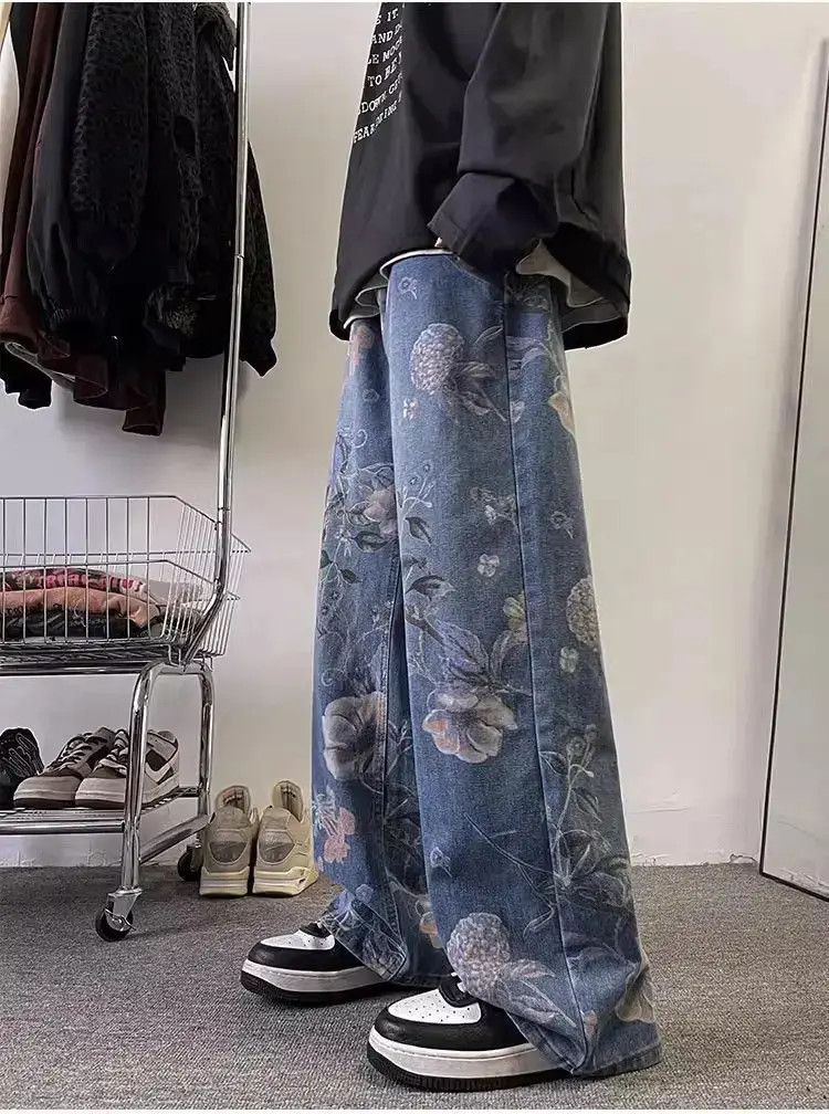 Japanese Brand Retro casual straight leg jacquard jeans Size US 32 / EU 48 - 6 Thumbnail