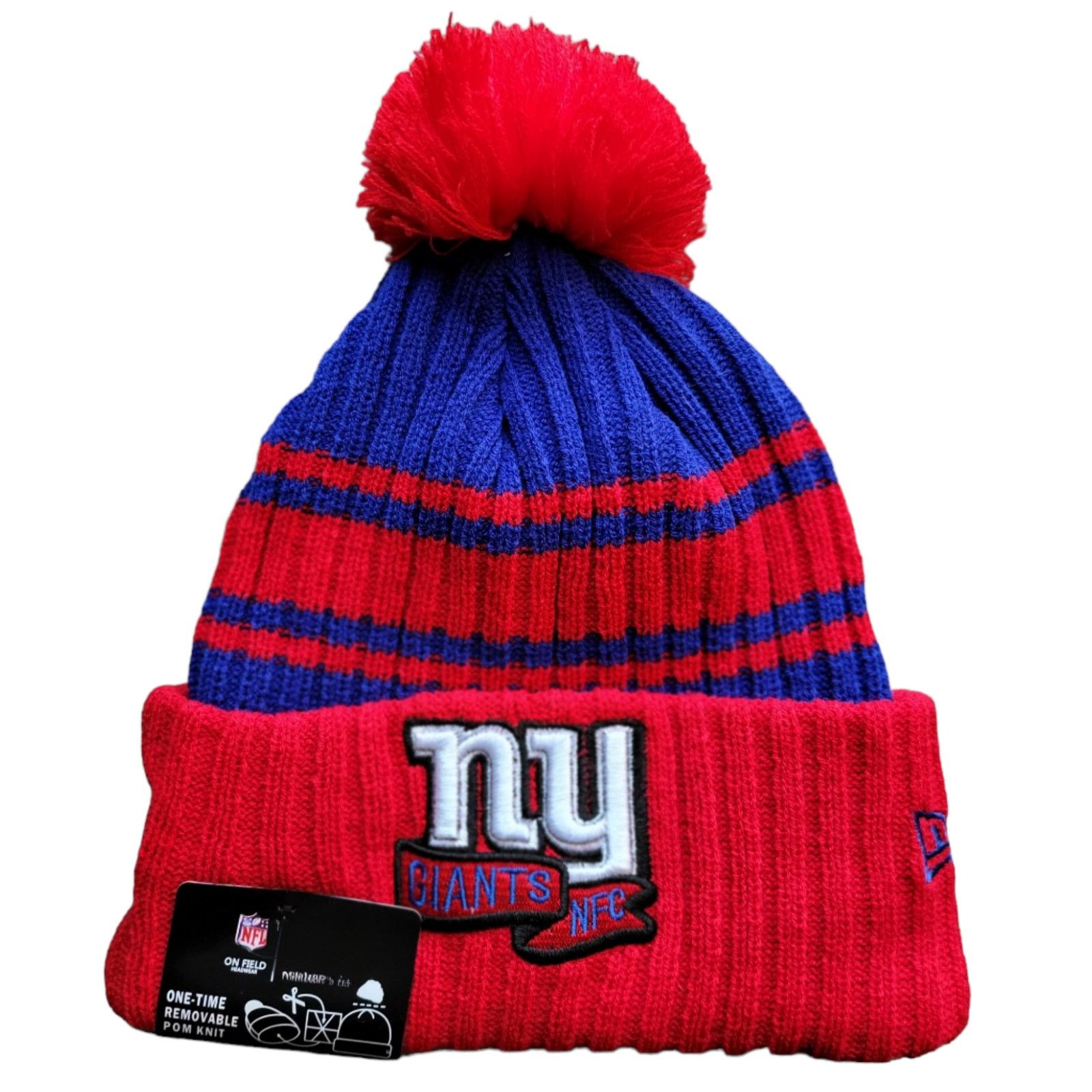 Other NWT New York Giants Sports Knit Pom Beanie Fleece Lined OSFA Size ONE SIZE - 3 Thumbnail