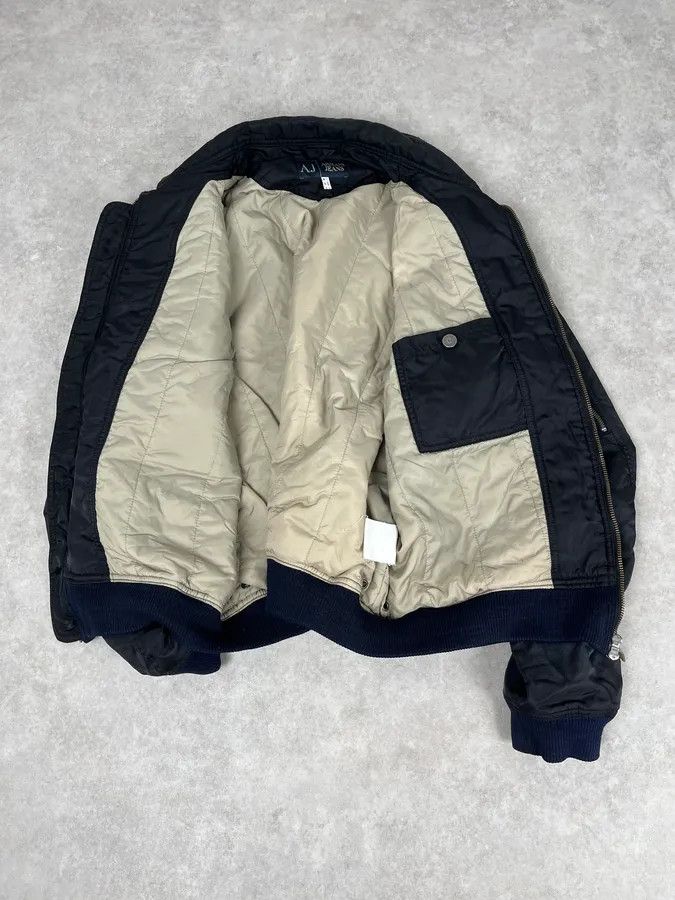 Armani 2000s Armani Faded Black Nylon Zip Multi-Pocket Bomber Jacket Size US L / EU 52-54 / 3 - 8 Thumbnail