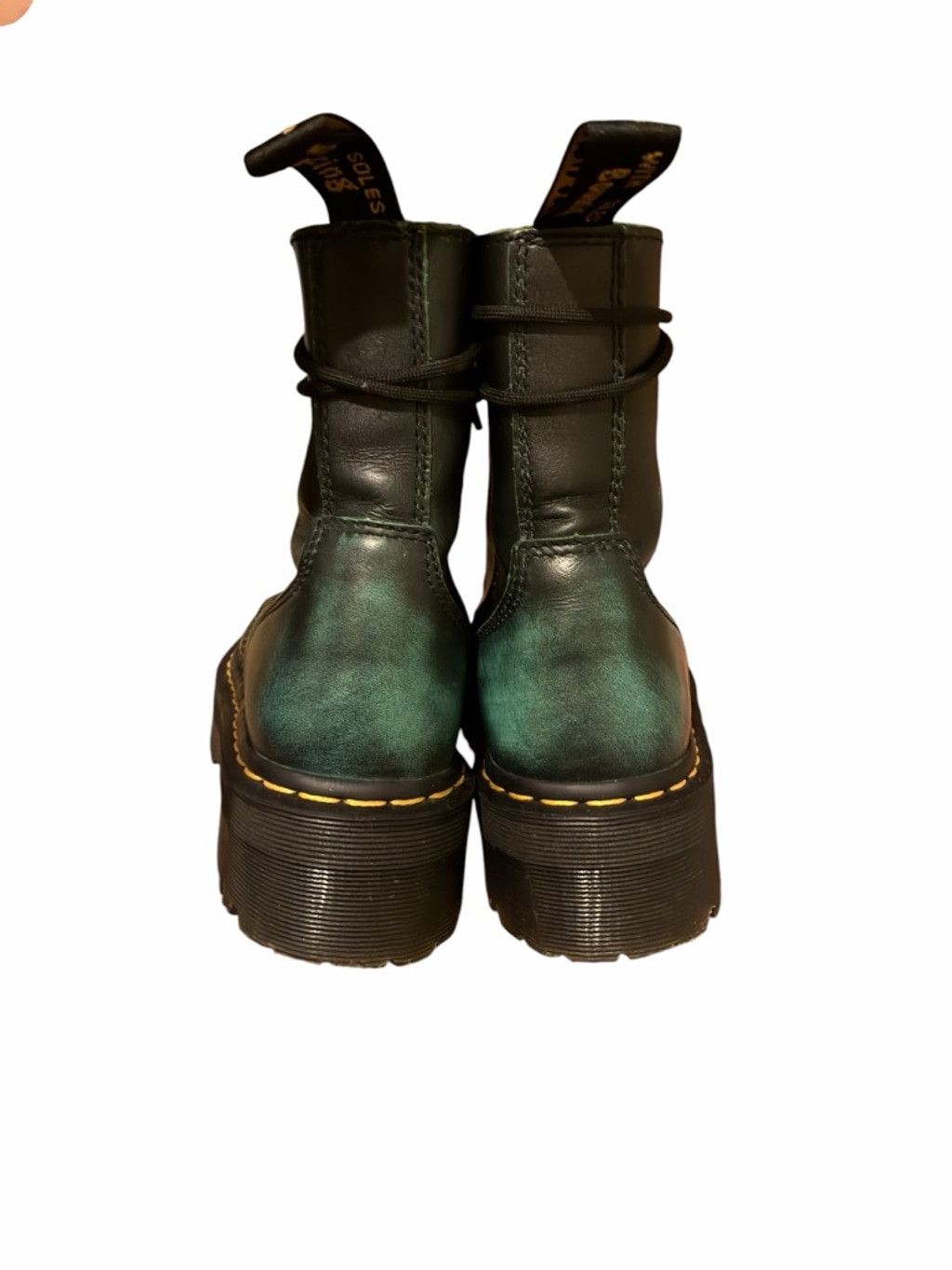 Dr. Martens Dr. Martens Jadon Rub off Black Green Platforms Size 8 Size US 8 / IT 38 - 4 Thumbnail