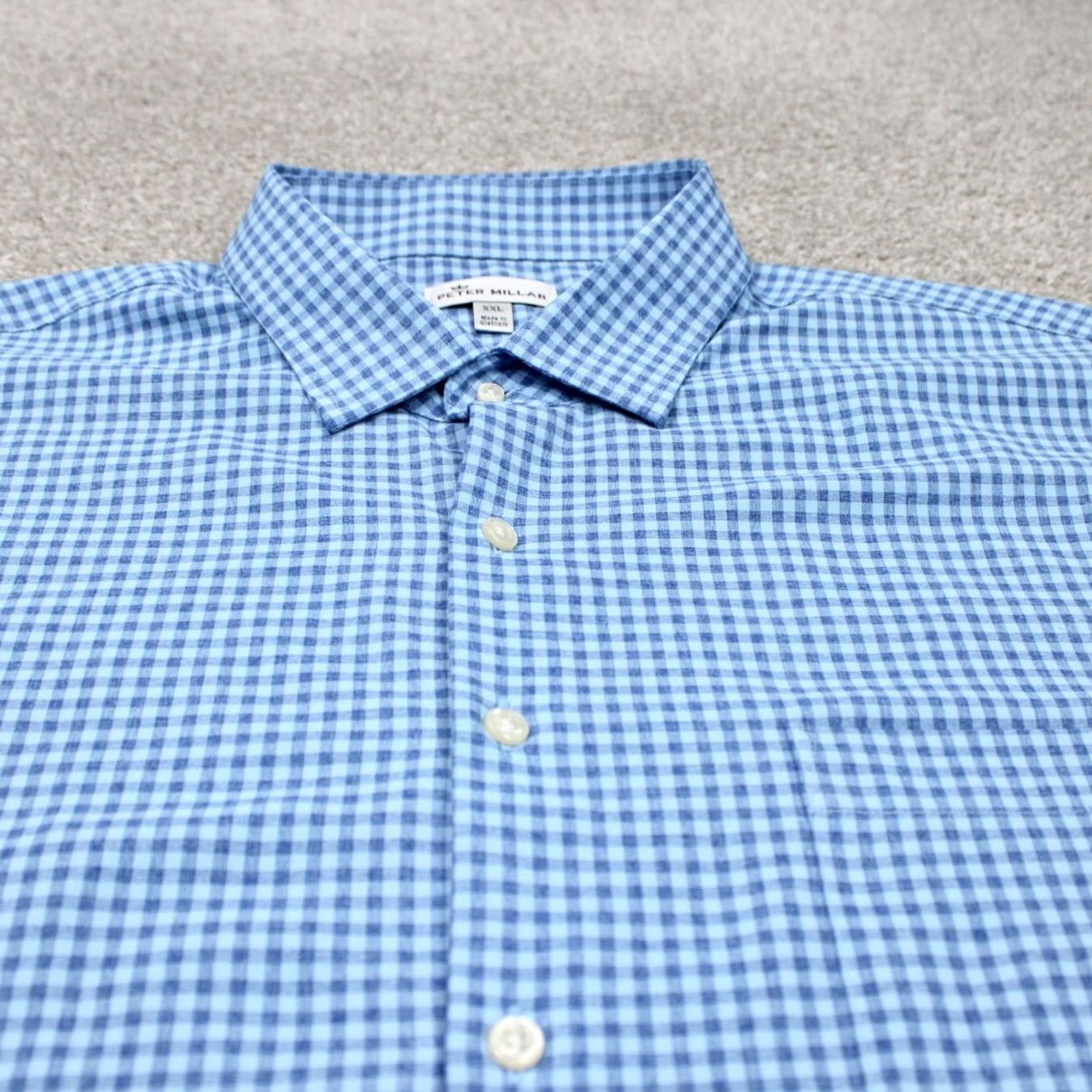 Peter Millar Peter Millar Hills Performance Cotton Touch Sport Shirt Mens 2XL XXL Blue L/S Size US XXL / EU 58 / 5 - 4 Thumbnail