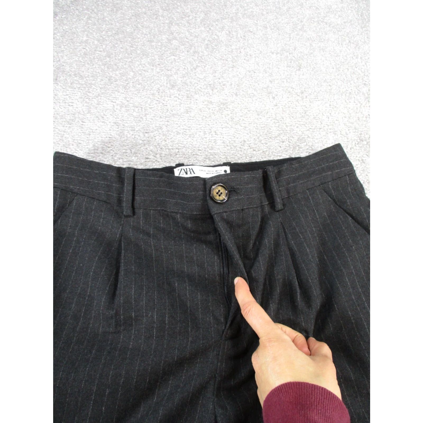 Zara Zara Womens XS Gray Pinstripe Dress Pants Size 26" / US 2 / IT 38 - 3 Thumbnail