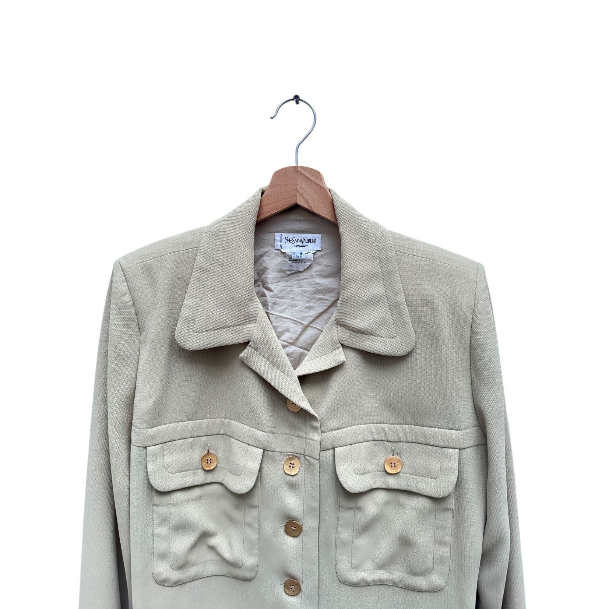 Yves Saint Laurent Light Beige Safari Shirt Size L / US 10 / IT 46 - 2 Thumbnail