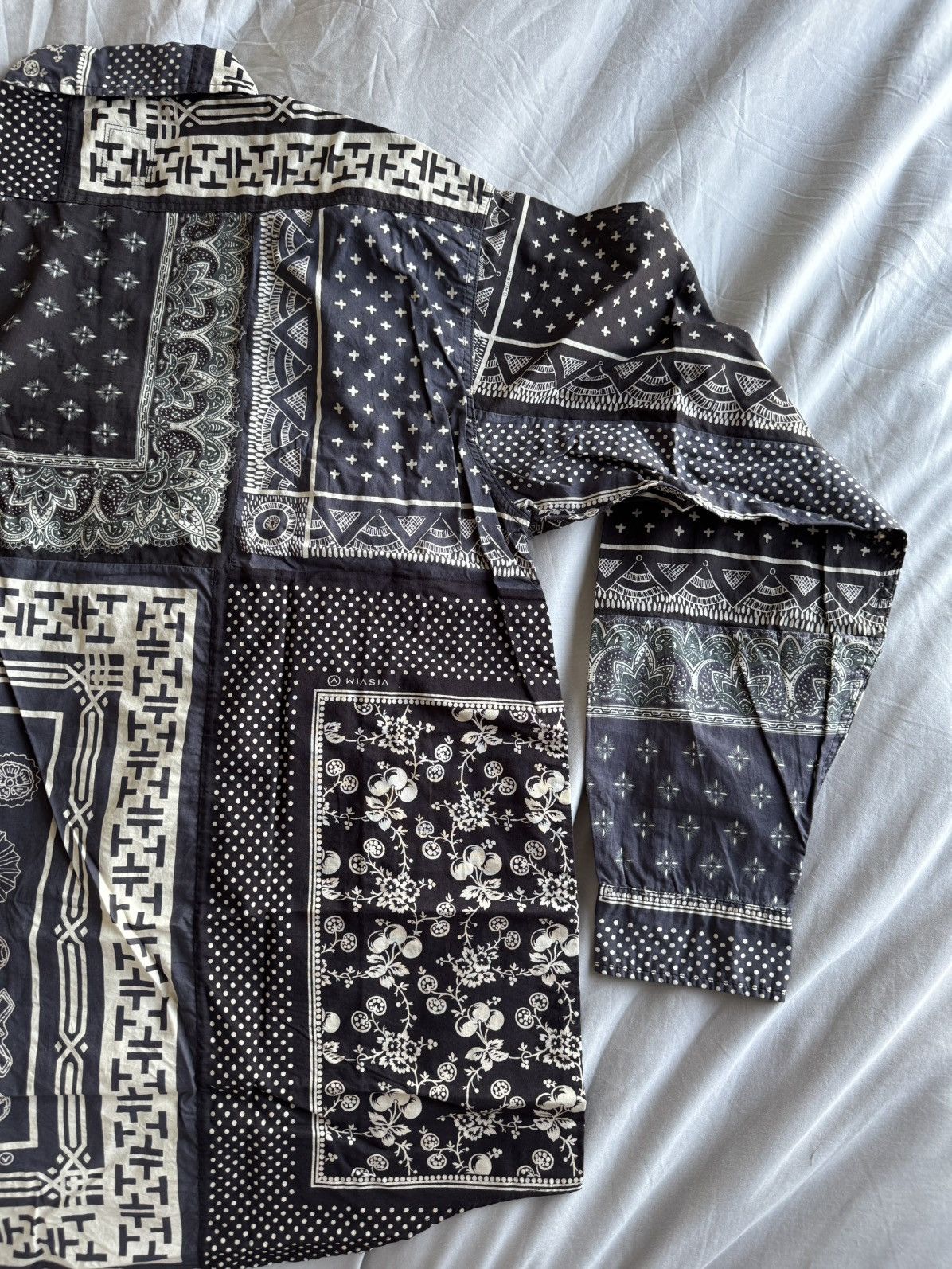 Visvim [New] ICT Visvim Black Bandana mud-dyed L/S shirt Size US XXL / EU 58 / 5 - 6 Thumbnail