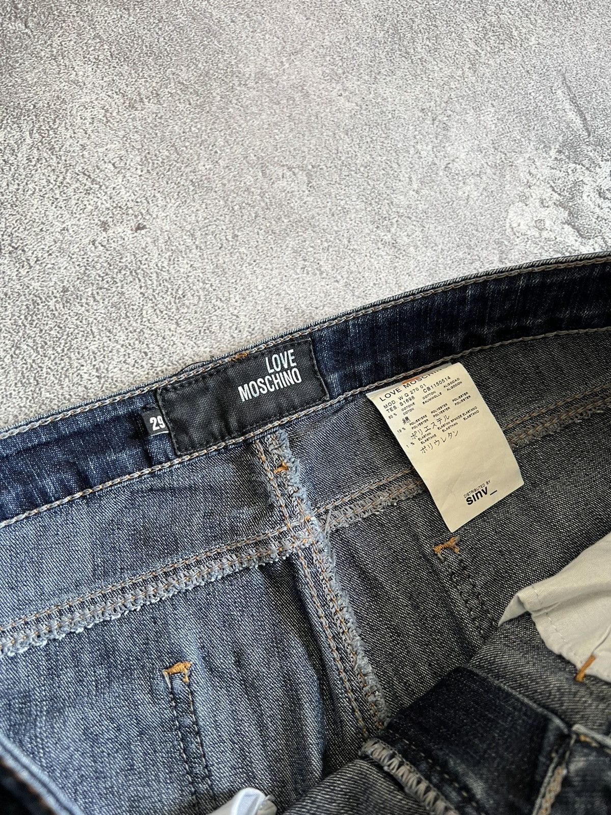 Love Moschino Love Moschino Blue Denim Jeans Size 29 Bootcut Stretch Pants Size 29" - 6 Thumbnail