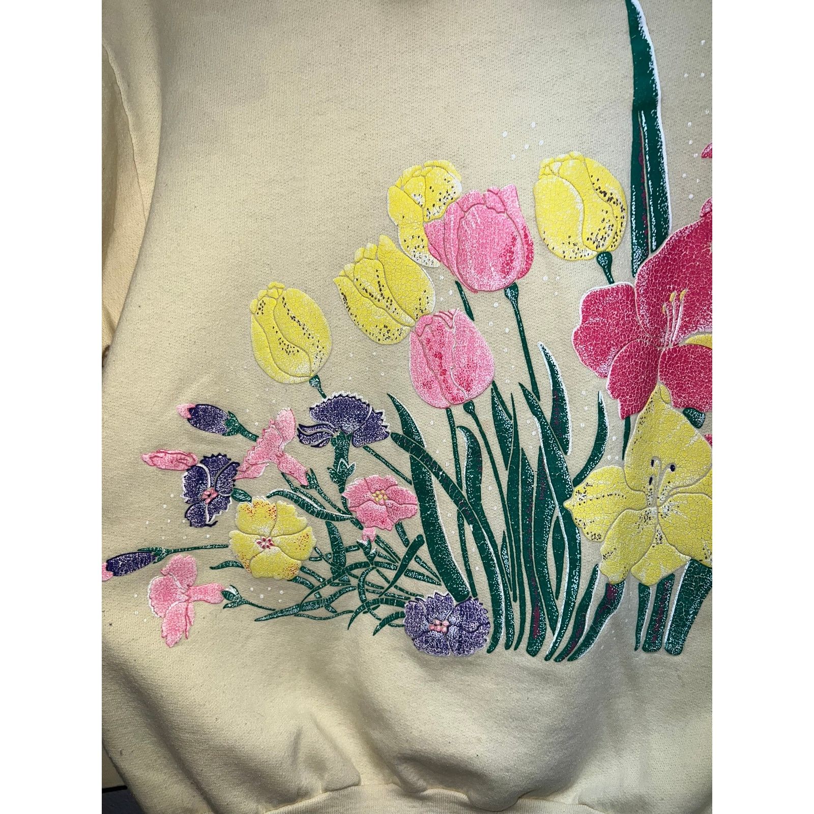 Vintage Vintage Flower Crewneck Floral Yellow Cottagecore Lace 90s M Size M / US 6-8 / IT 42-44 - 4 Thumbnail
