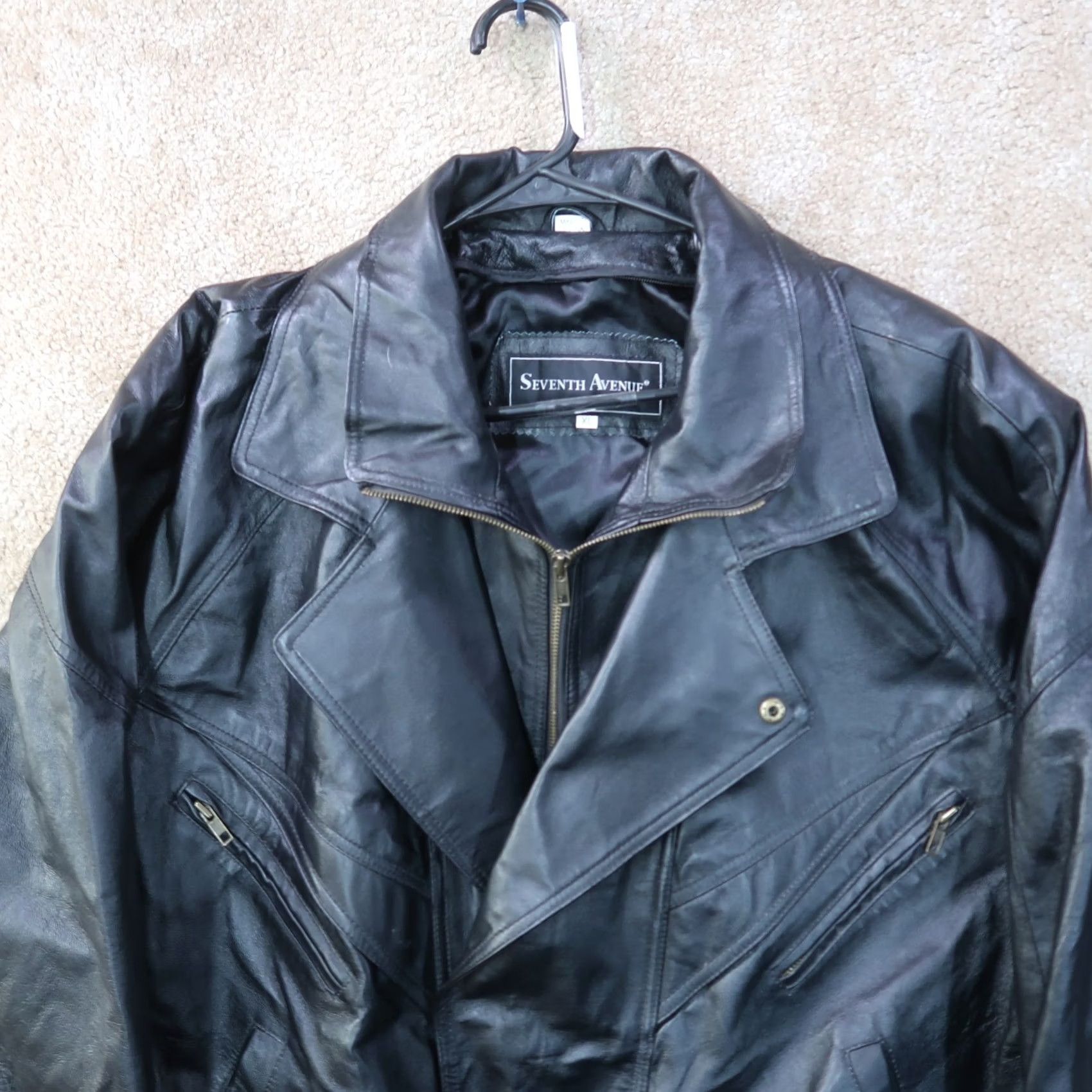 Vintage VINTAGE Motorcycle Leather Jacket Men's XL Black Bomber Coat Lined Insulated Size US XL / EU 56 / 4 - 4 Thumbnail