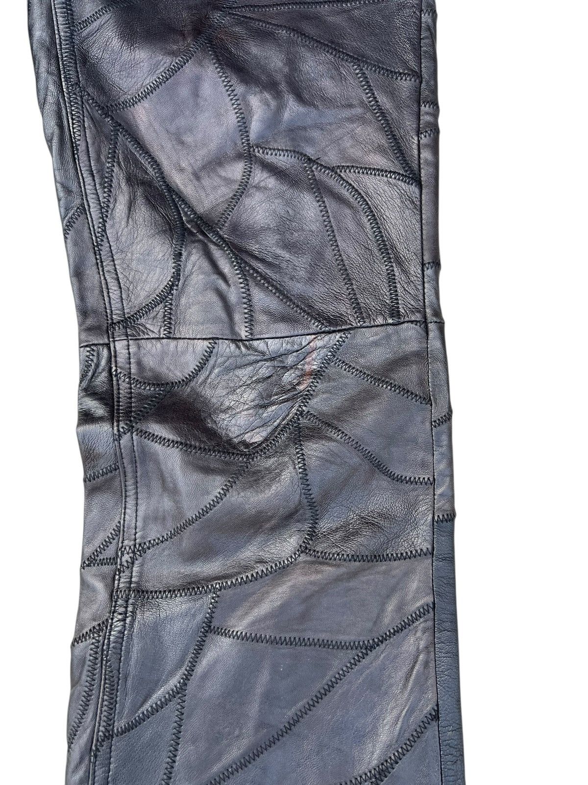 Leather Vintage DOMON HOMME Japan Patchwork Sheepskin Leather Jeans Size US 29 - 13 Thumbnail
