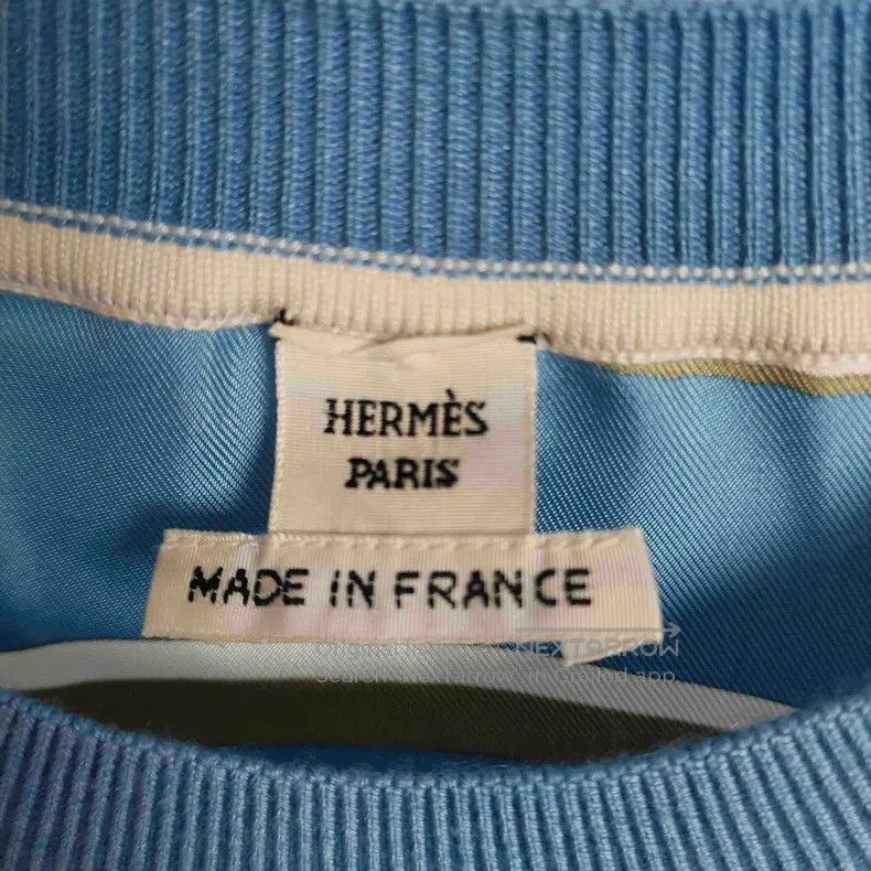 Hermes Hermes Blue Silk Knit Short Sleeve Size XS / US 0-2 / IT 36-38 - 5 Thumbnail