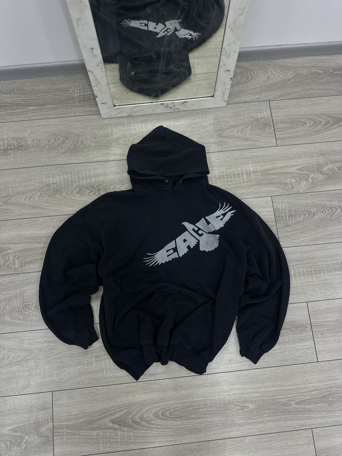 Fruit Of The Loom Fruit of the Loom Vintage Boxy Fit Y2K Hoodie Distressed Size US XL / EU 56 / 4 - 2 Thumbnail