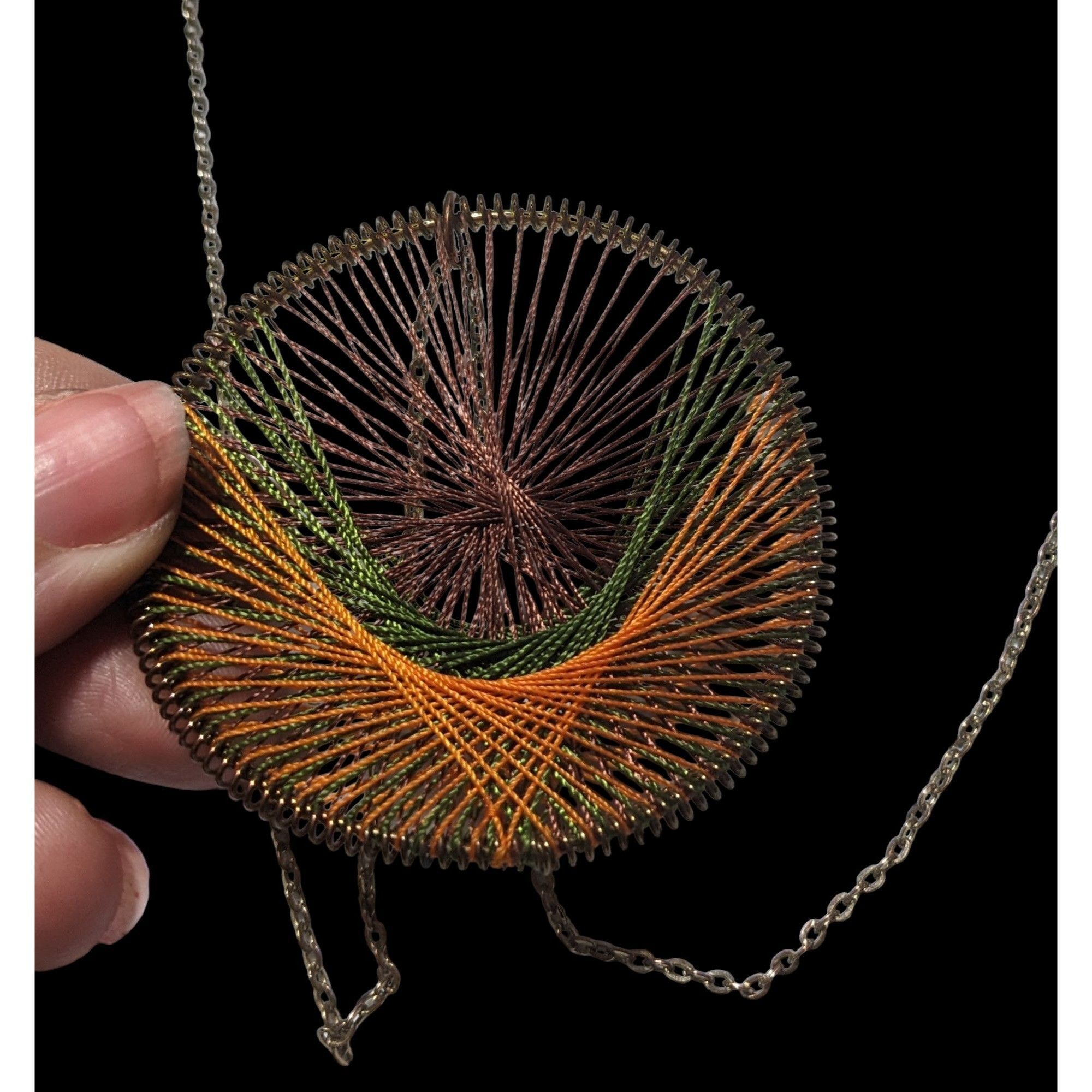 Other Earth Tone Macrame Threaded Pendant Necklace Size ONE SIZE - 1 Thumbnail