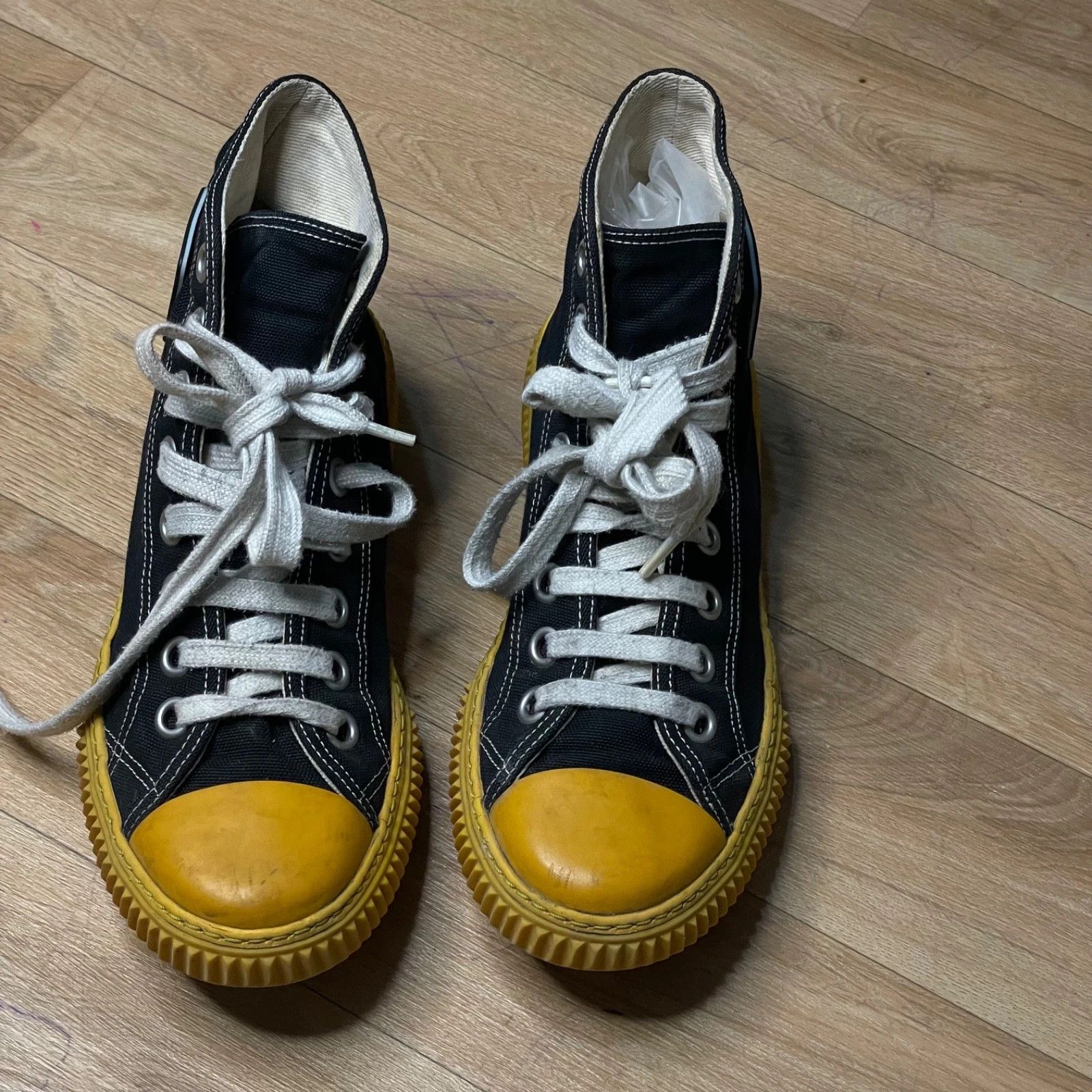 Prada vintage Prada Stratus High top Sneakers canvas SHOES BLACK Size US 6 / IT 36 - 7 Thumbnail
