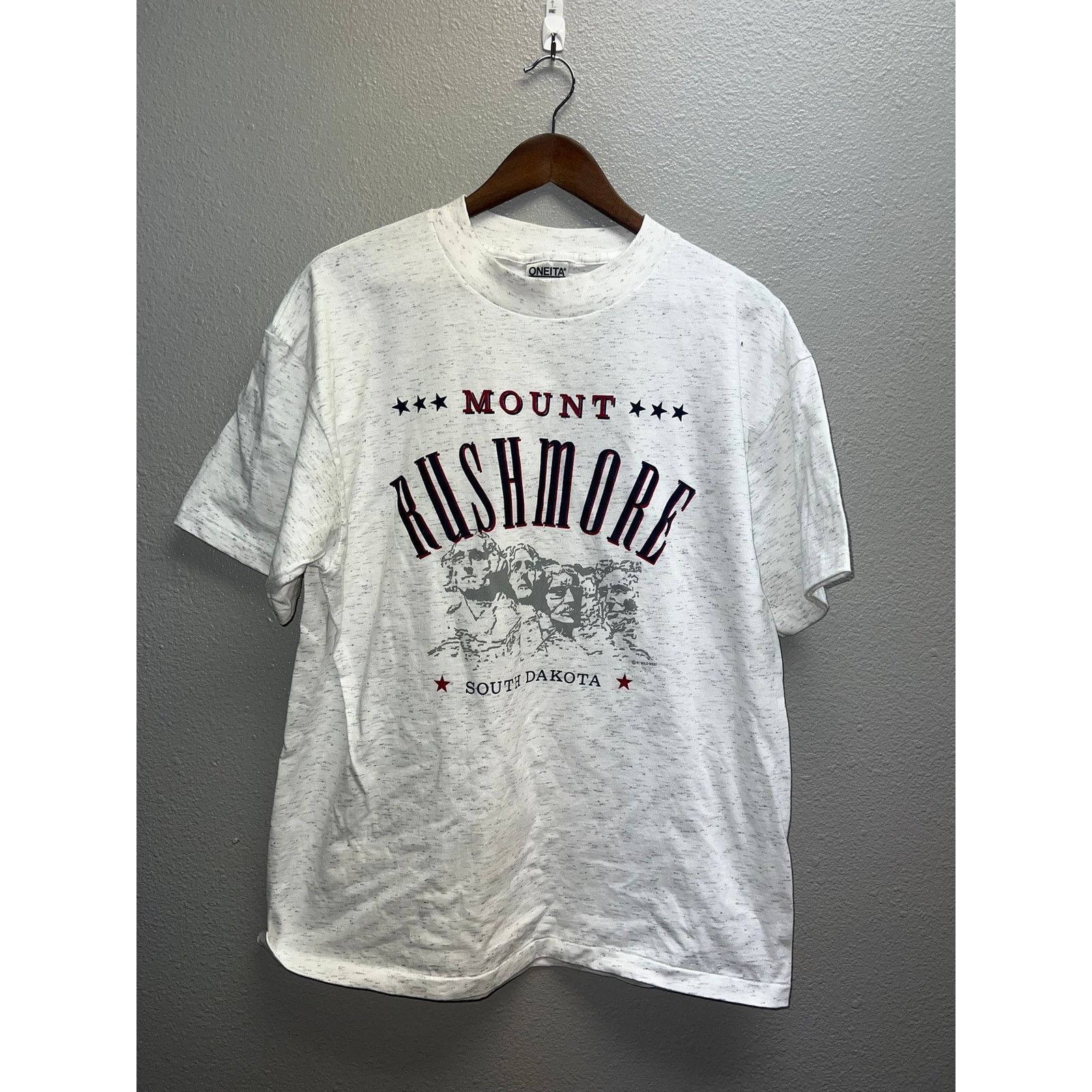 Vintage Vintage Mount Rushmore Shirt Oneita Speckled White L Tee Size US L / EU 52-54 / 3 - 1 Thumbnail