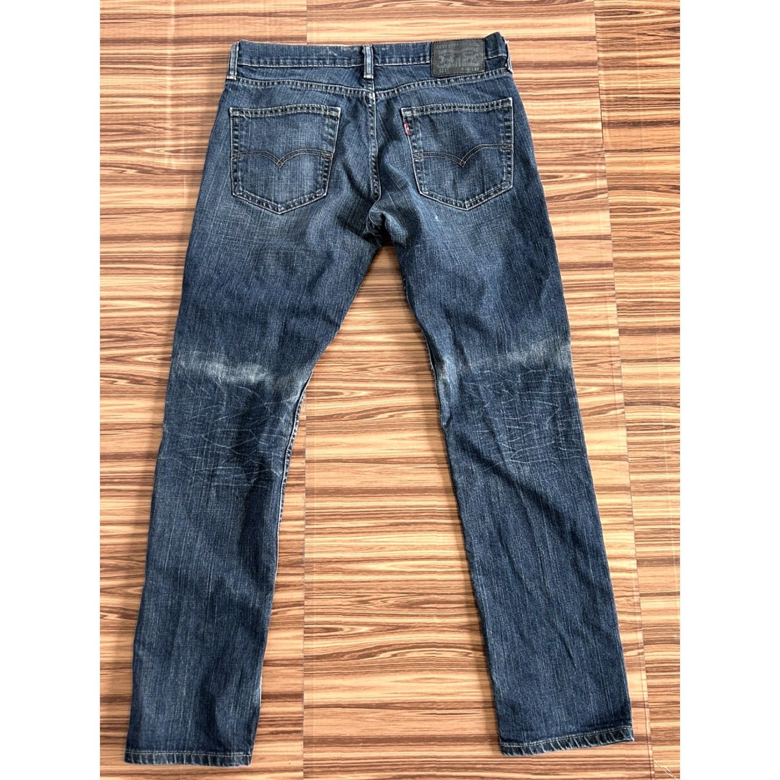 Levi's Levi's 511 Slim Straight Jeans Blue Denim 32x32 Mens Regular Waist 32 Inseam 32 5-Pocket Zipper Button Logo Belt Loops Leather? Size US 32 / EU 48 - 2 Thumbnail