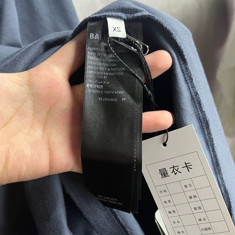 Balenciaga Balenciaga Washed blue/black monogrammed printed casual cr Size US XS / EU 42 / 0 - 3 Thumbnail