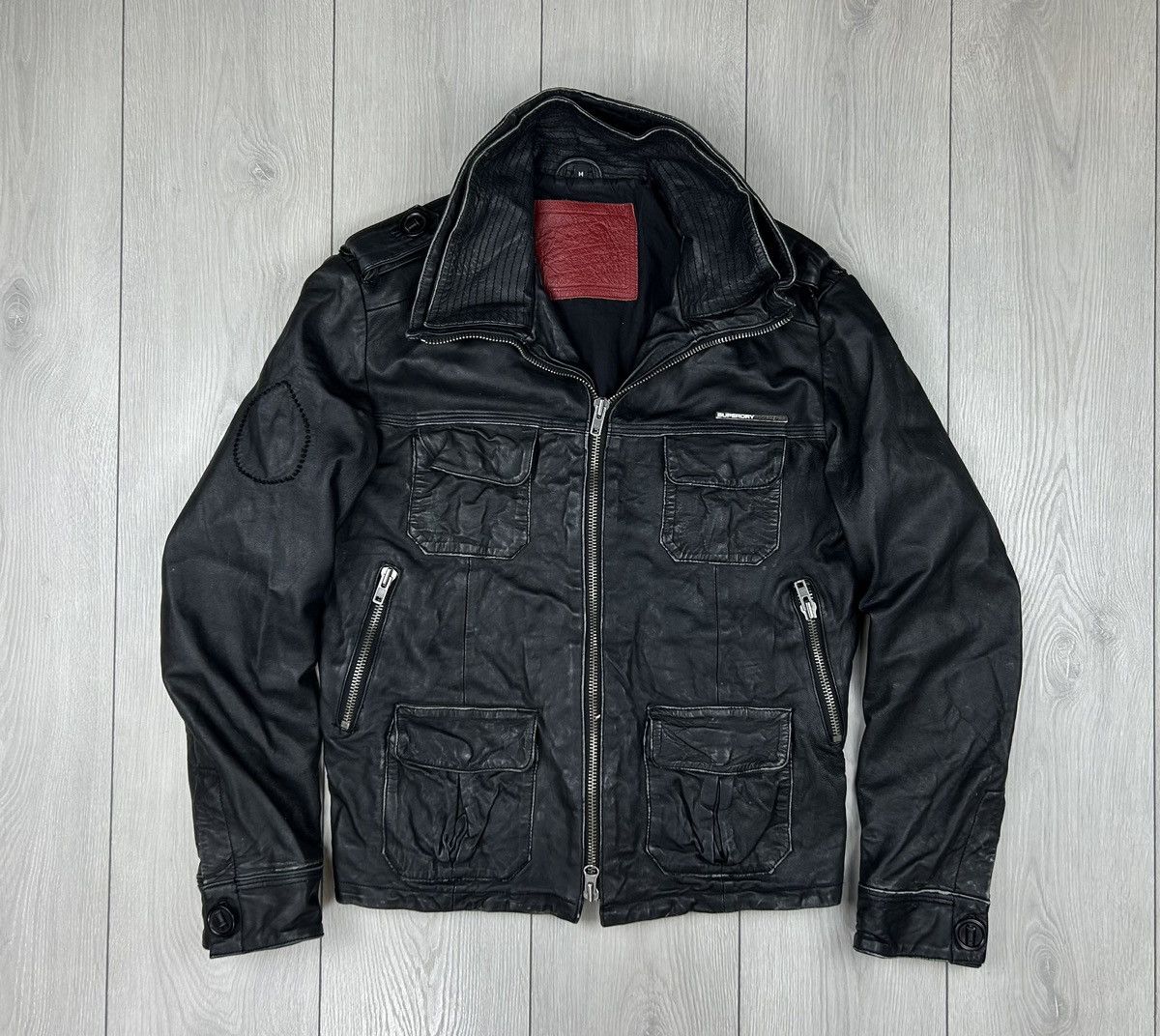 Superdry SuperDry Leather Jacket Black Size M Size US M / EU 48-50 / 2 - 1 Thumbnail