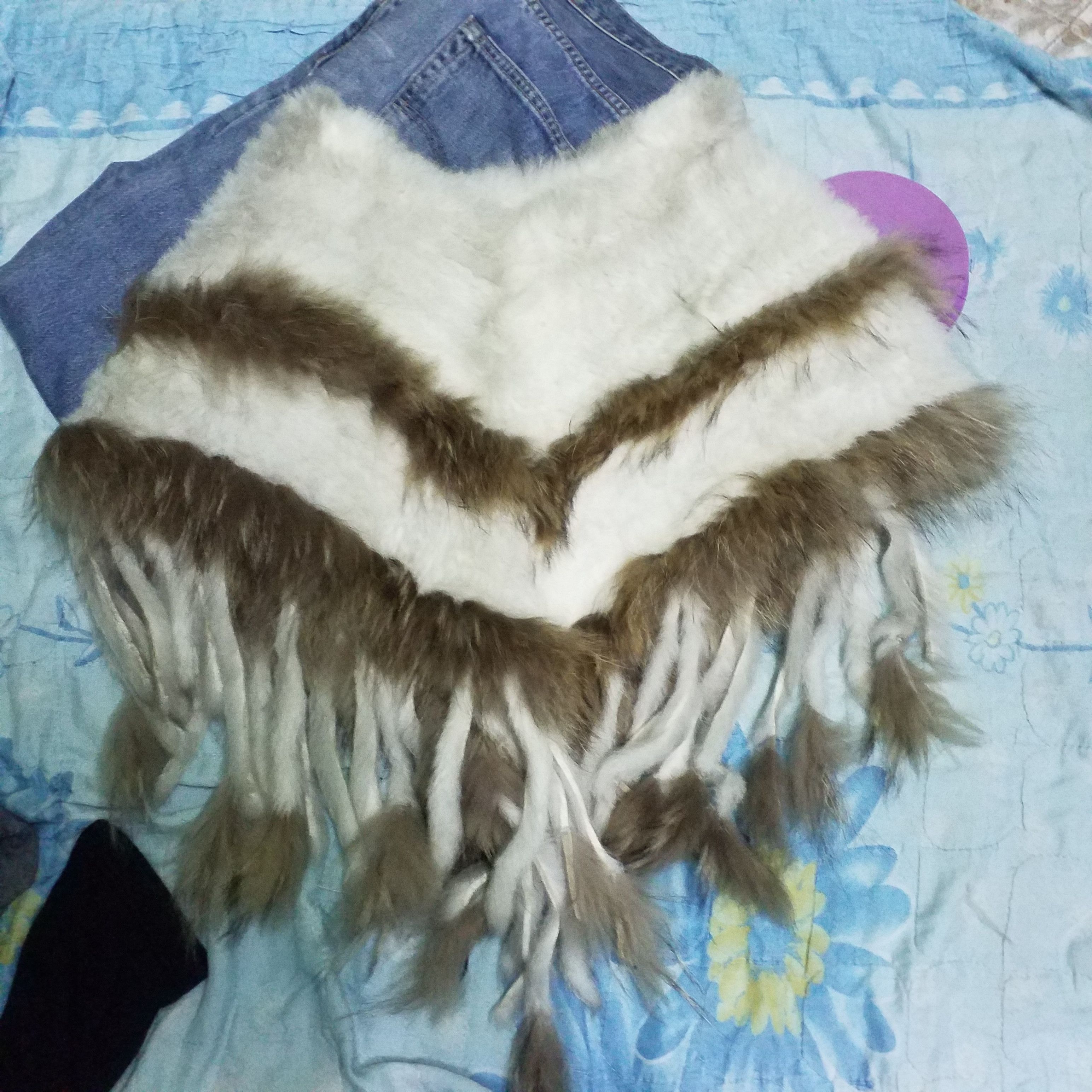 image of Vintage Cape Fur Scaft Or Mini Skirt? M Size in Brown/White, Women's