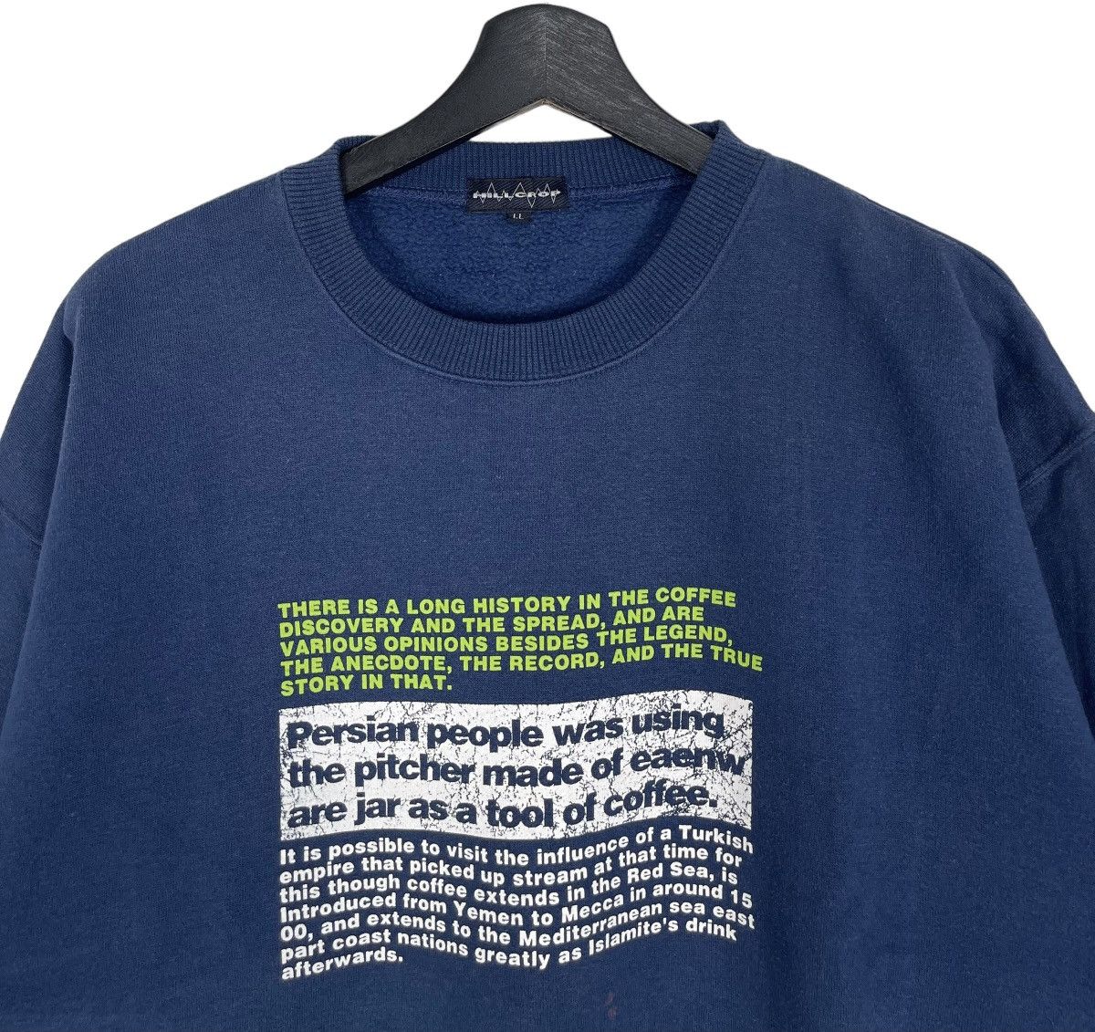 Vintage 90s Hill Crop OG Coffee History Sweatshirt Size US L / EU 52-54 / 3 - 4 Thumbnail