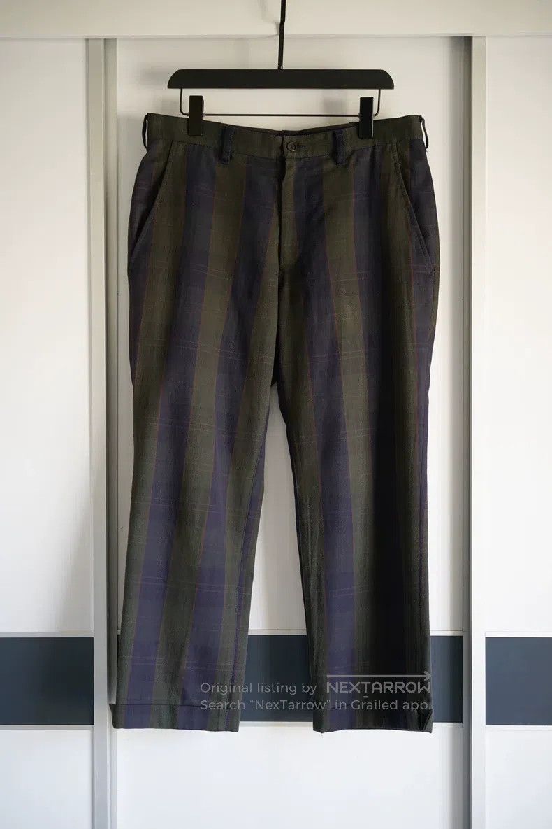 Yohji Yamamoto YOHJI YAMAMOTO size L Plaid Foldover Wool Trousers Size US 27 - 1 Thumbnail