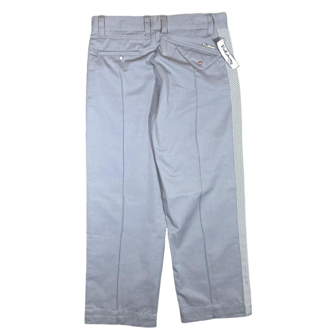 Billabong BILLABONG Baggy Fit Surfer Skater Trousers - Grey - 32W 30" Inseam 10" Leg Width Womens M Chino Striped Trim VINTAGE Early 00's Size 32" / US 10 / IT 46 - 3 Thumbnail