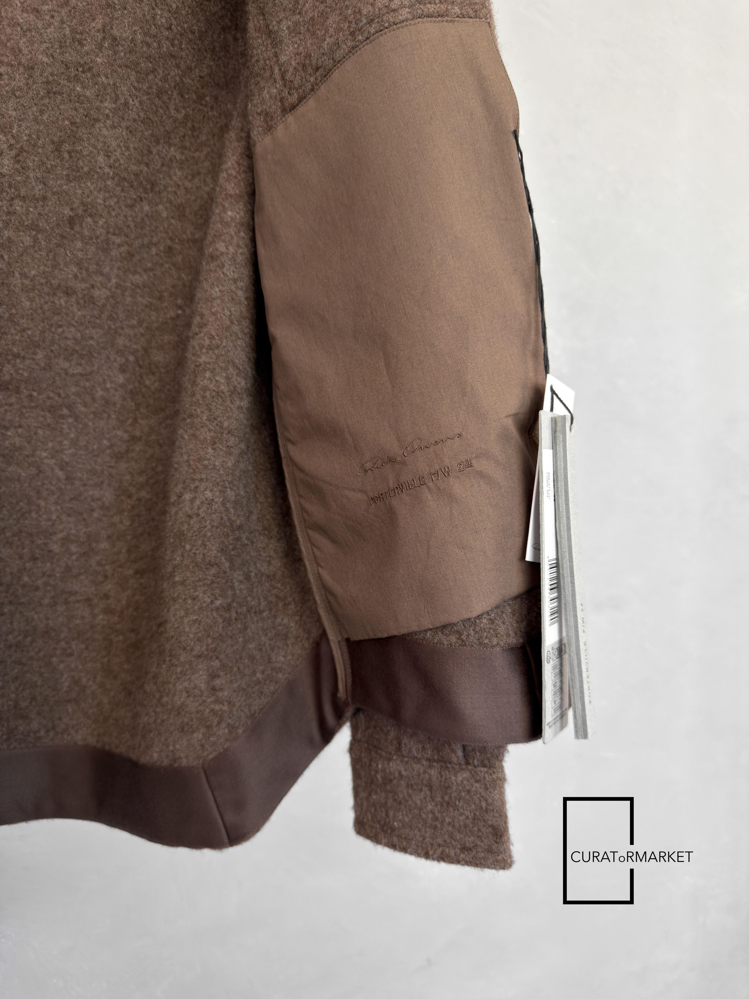 Rick Owens EU46 Lodenette Felt Wool Outershirt Fawn FW24 Porterville Size US S / EU 44-46 / 1 - 7 Thumbnail