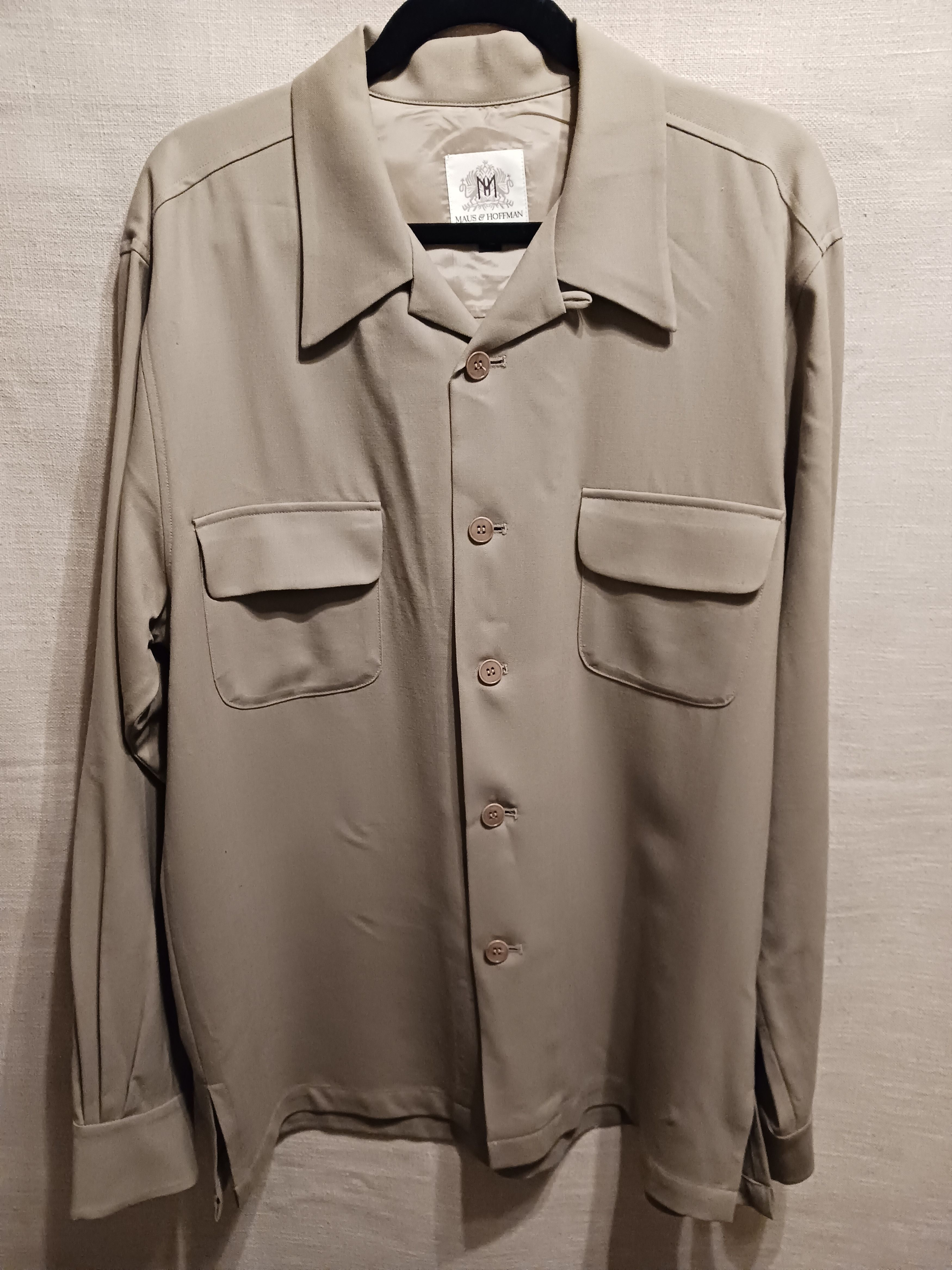 Maus & Hoffman Vintage Retro Style 100% Wool Long Sleeve Shirt Size US XL / EU 56 / 4 - 1 Thumbnail