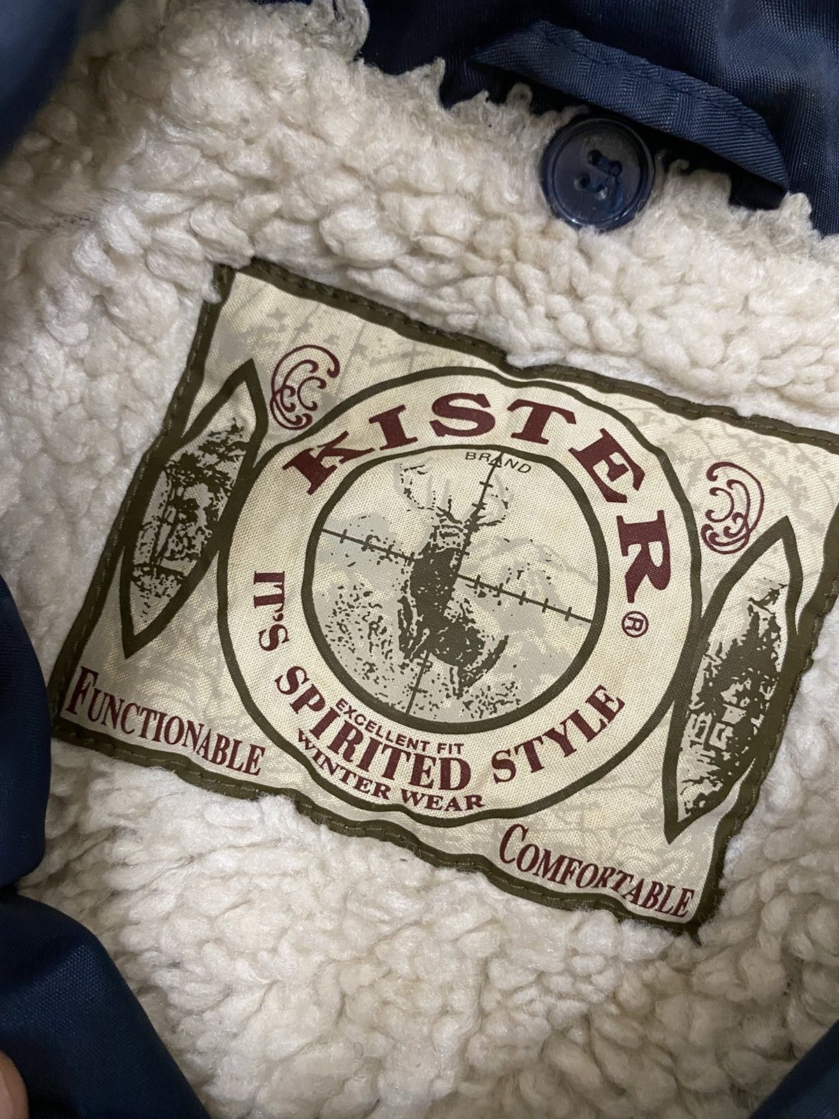 Vintage Vtg Kister Winter Wear Bomber Jacket Blue Size US L / EU 52-54 / 3 - 10 Thumbnail