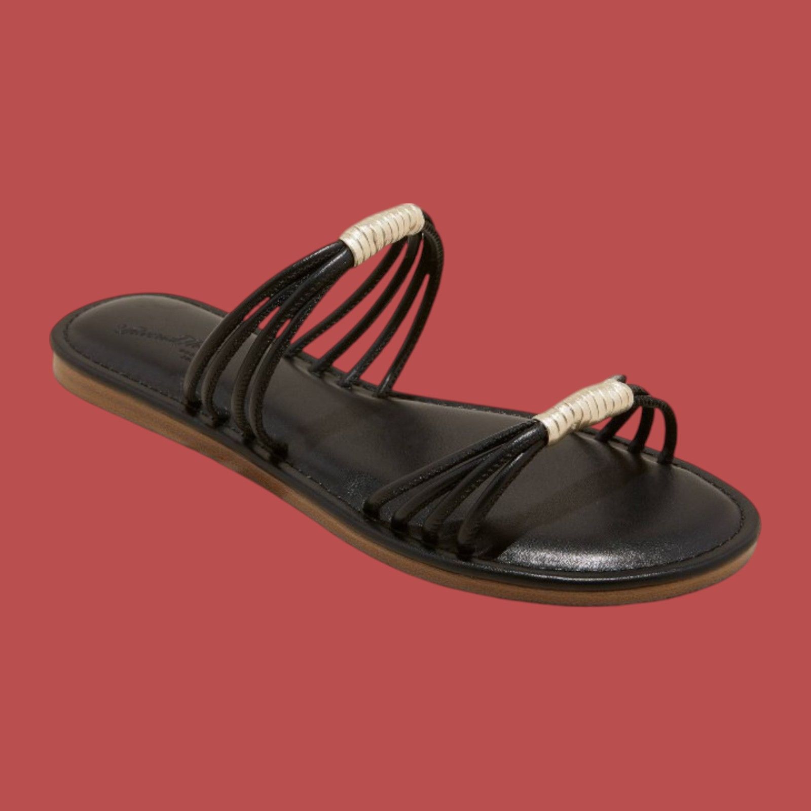 Other Universal Thread - Women's Aura Two Band Slide Sandals - Bla Size US 7 / IT 37 - 1 Thumbnail