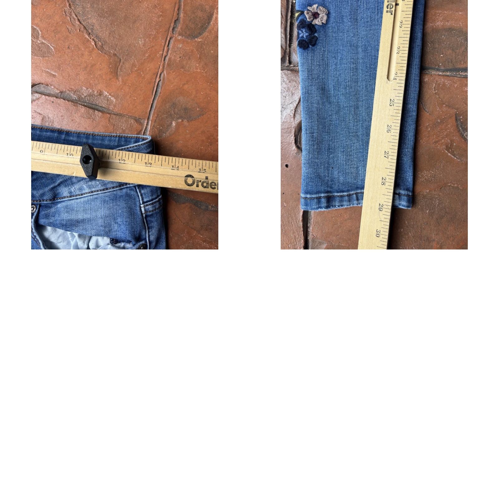 Denime William Rast Jeans Floral Patch Denim Cotton Stretch Skinny Leg Jeans Womens 26 Blue Modern Vintage No Size 26" / US 2 / IT 38 - 8 Thumbnail