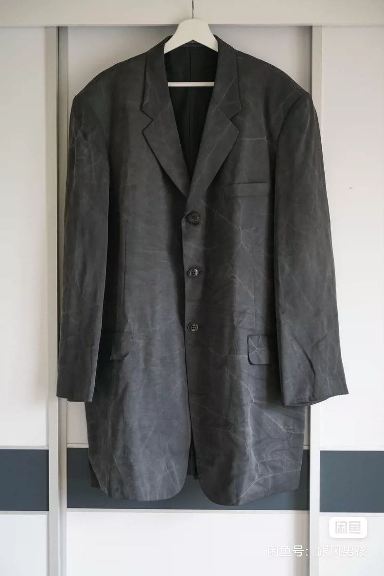 Yohji Yamamoto Yohji Yamamoto 98 SS crack-made Silk Overcoat 2503-Nextarro Size US M / EU 48-50 / 2 - 1 Thumbnail