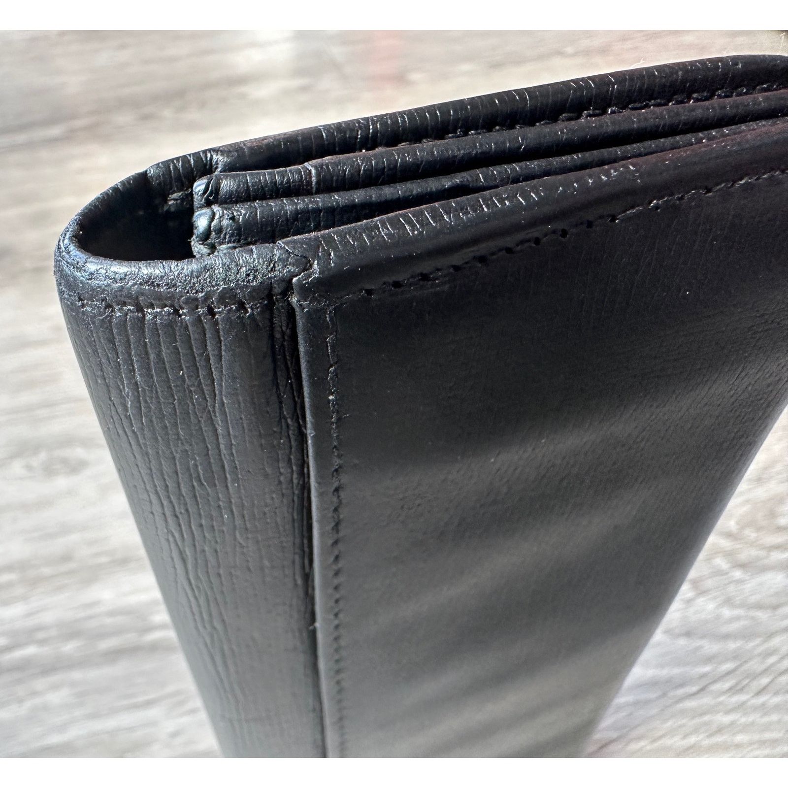Gucci Gucci Black Long Bifold Wallet with Silver Belt Buckle Size ONE SIZE - 12 Thumbnail