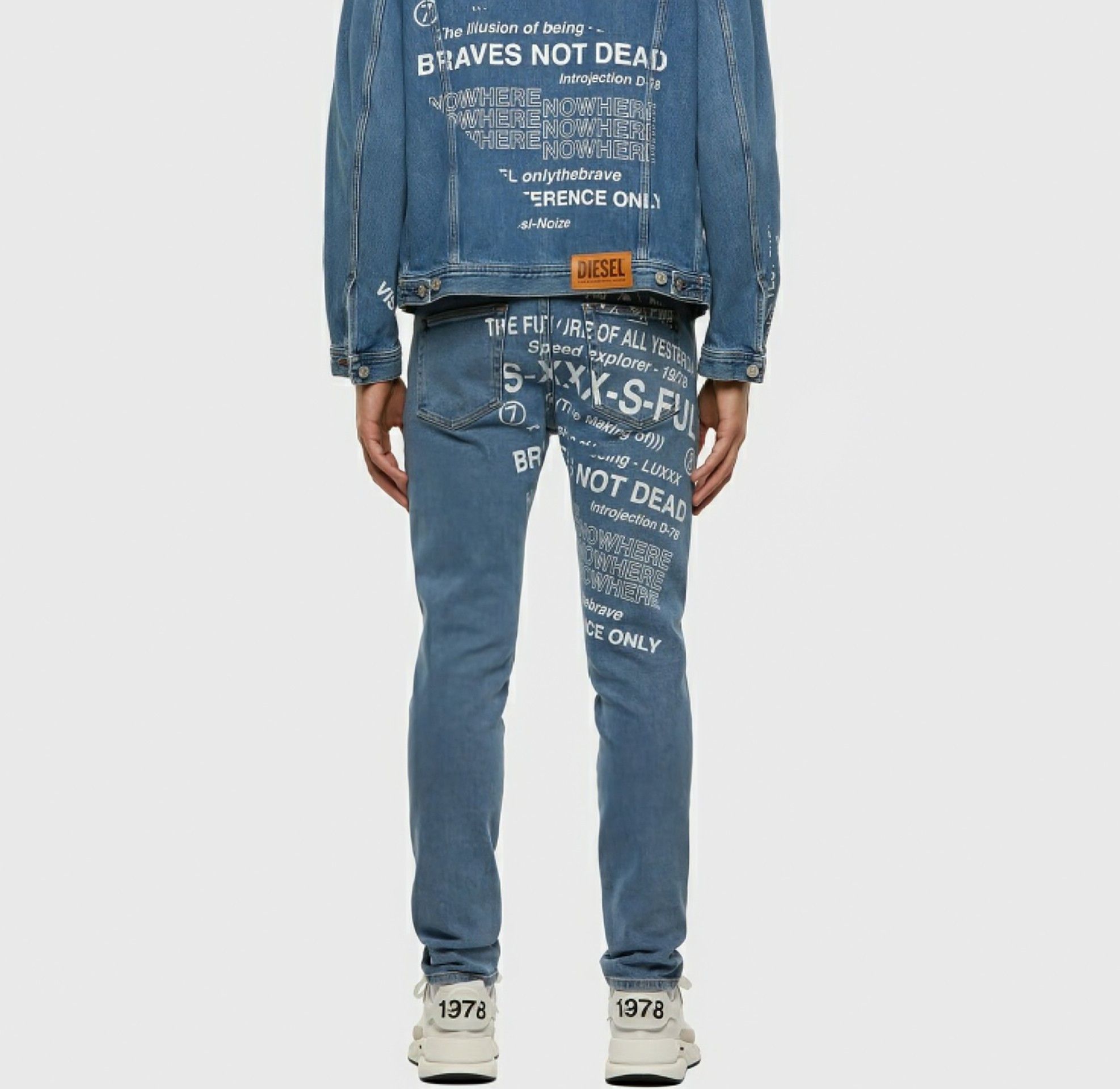 Diesel DIESEL D-STRUKT 009DX Printed Slim Jeans Size US 30 / EU 46 - 10 Thumbnail