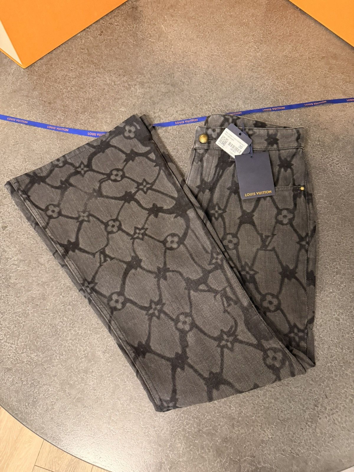 Louis Vuitton LV Monogram Fishnet Flared Denim Pants Size US 30 / EU 46 - 5 Thumbnail