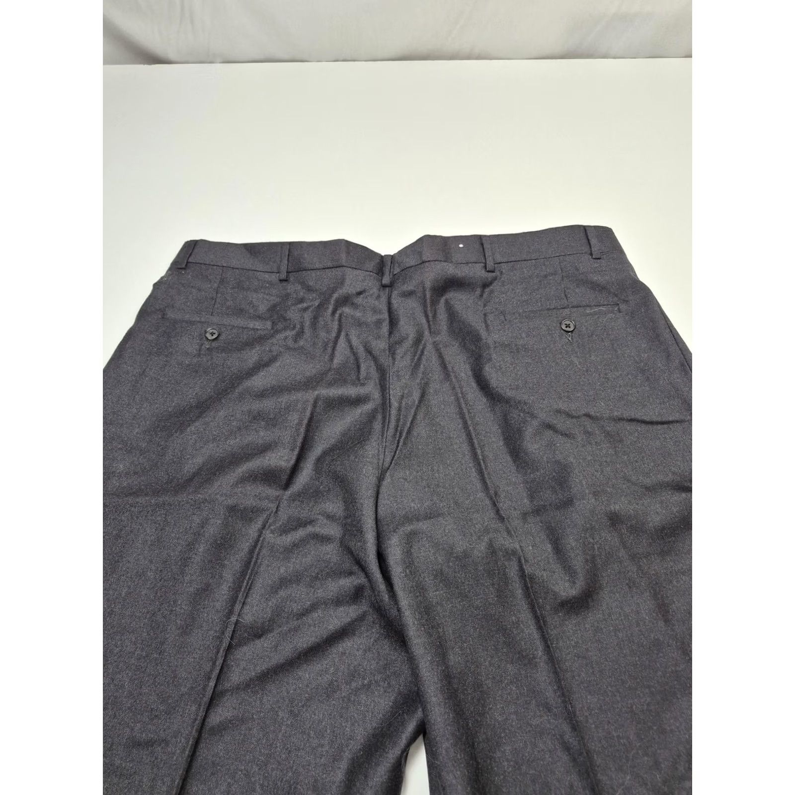 Vintage Fioravanti Dress Pants Mens 44 Regular Gray Wool Pleated Straight Classic Fit Back Welt Pockets Mens Size US 44 / EU 60 - 7 Thumbnail