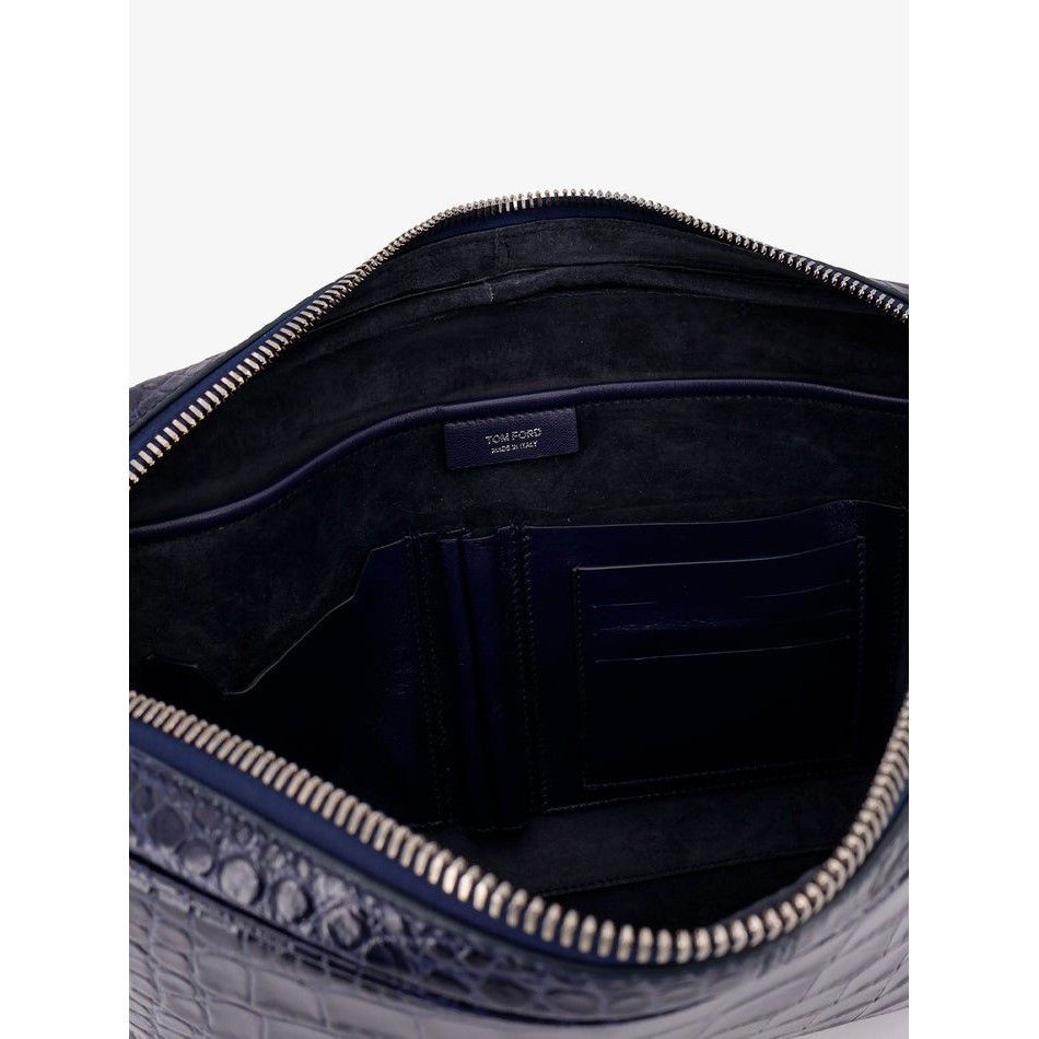 Tom Ford TOM FORD Navy Embossed Leather Clutch Bag New & Authentic Size ONE SIZE - 4 Thumbnail