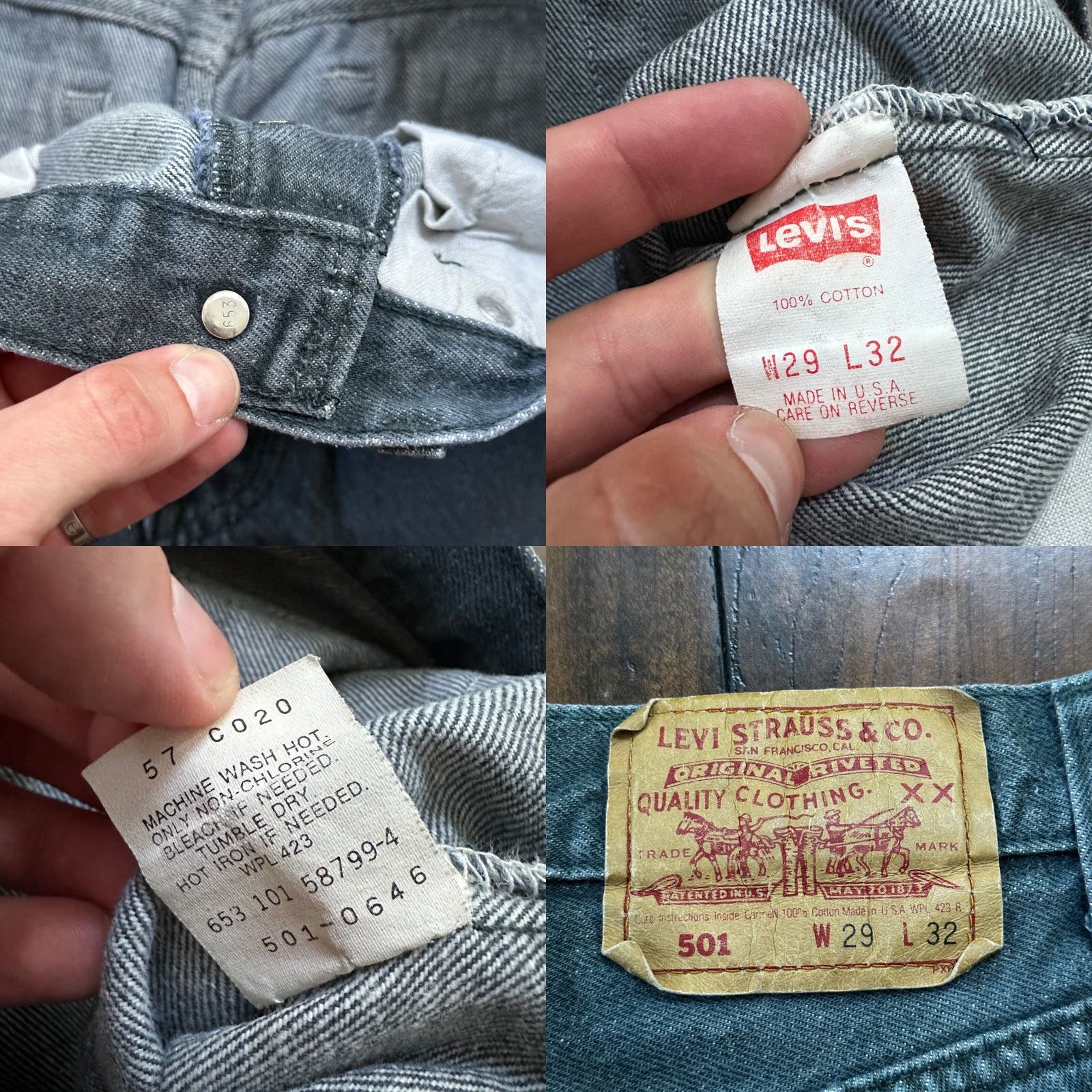 Levi's VINTAGE Levi's 501 Jeans 29x32 Straight Blue Light Wash 90s Mens Size US 29 - 8 Thumbnail