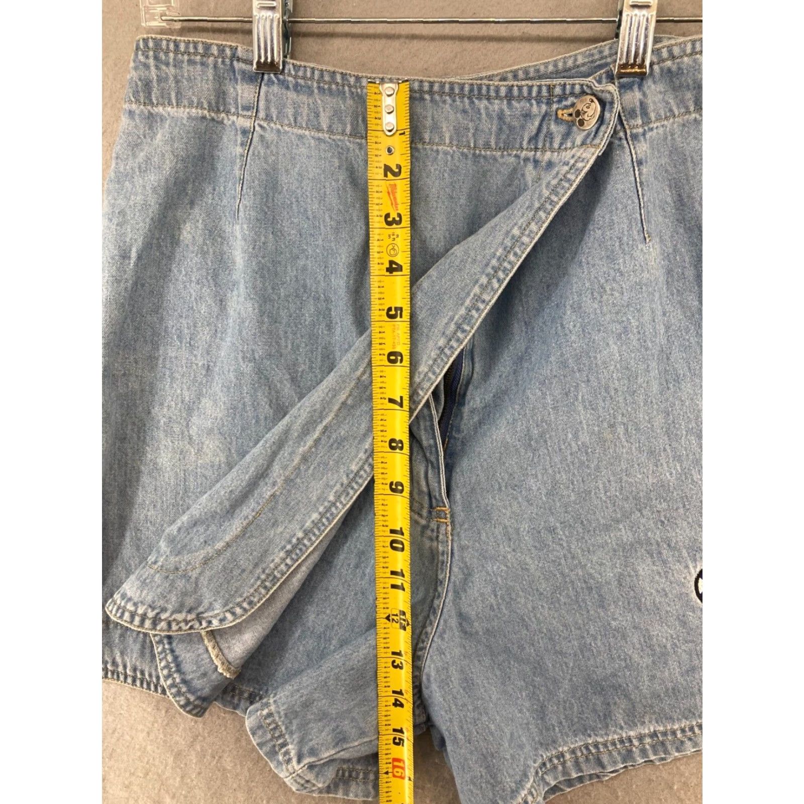Mickey Unlimited Mickey Unlimited Women's Skort 11 Blue Denim Embroidered Casual 90s Cartoon Size 32" / US 10 / IT 46 - 4 Thumbnail