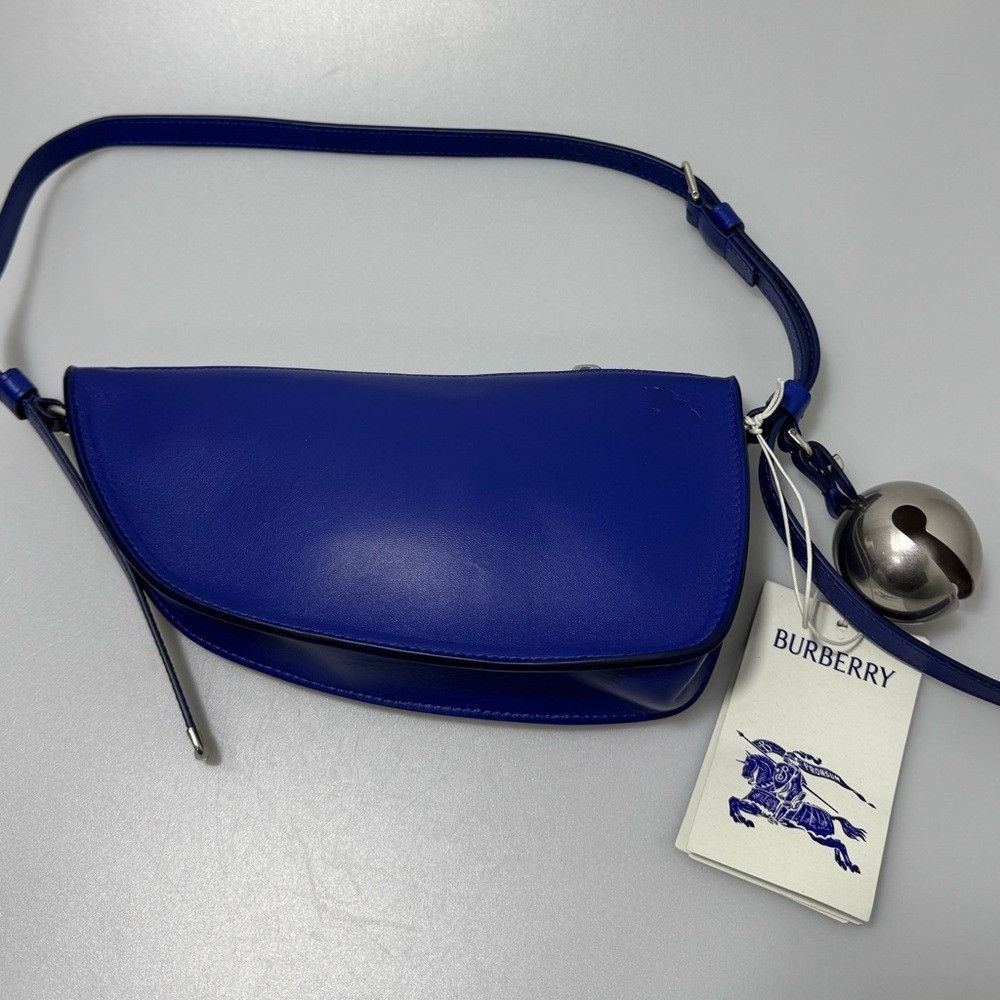 Burberry Burberry Mini Shield Leather Sling Bag Blue Size ONE SIZE - 1 Thumbnail