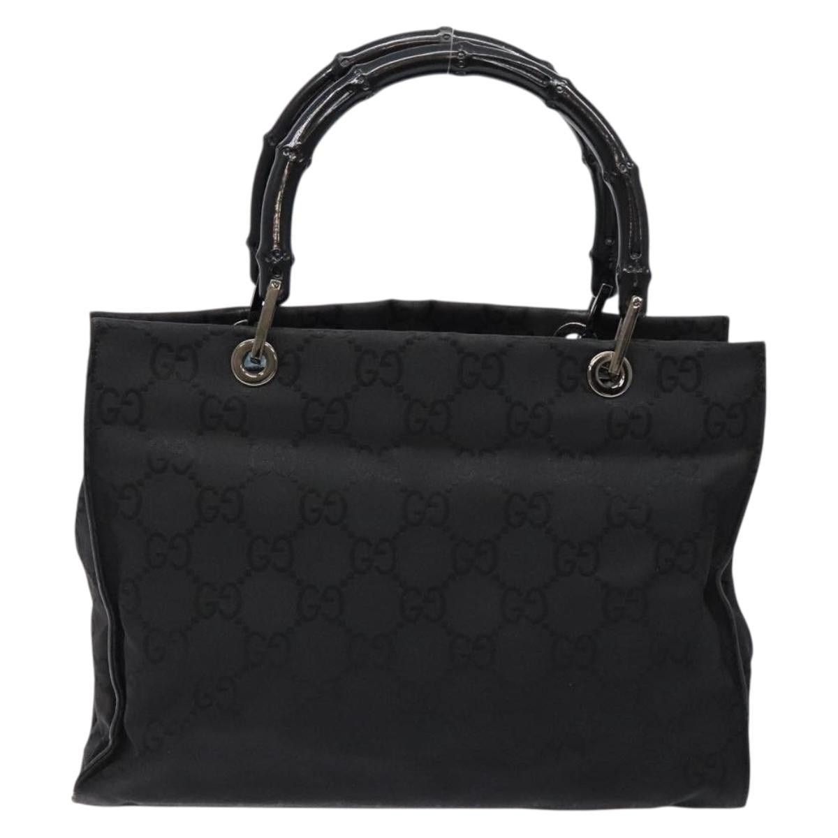 Gucci GUCCI GG Canvas Bamboo Hand Bag Nylon Black Silver 002 002 Size ONE SIZE - 3 Thumbnail