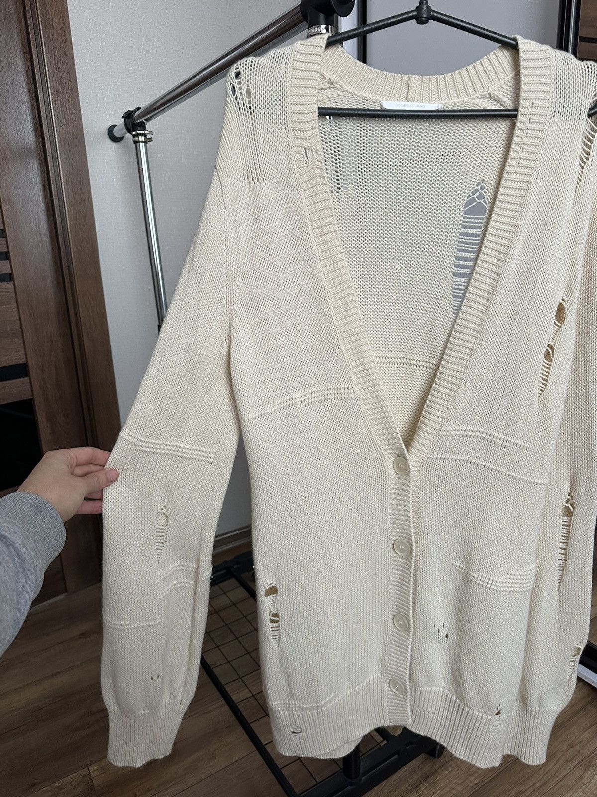 Helmut Lang Helmut Lang Distressed Knit Cardigan Size US XS / EU 42 / 0 - 6 Thumbnail