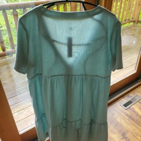 Designer Arianna by Howard's Short Sleeve Vneck Full Button Tiered Sz Size L / US 10 / IT 46 - 8 Thumbnail