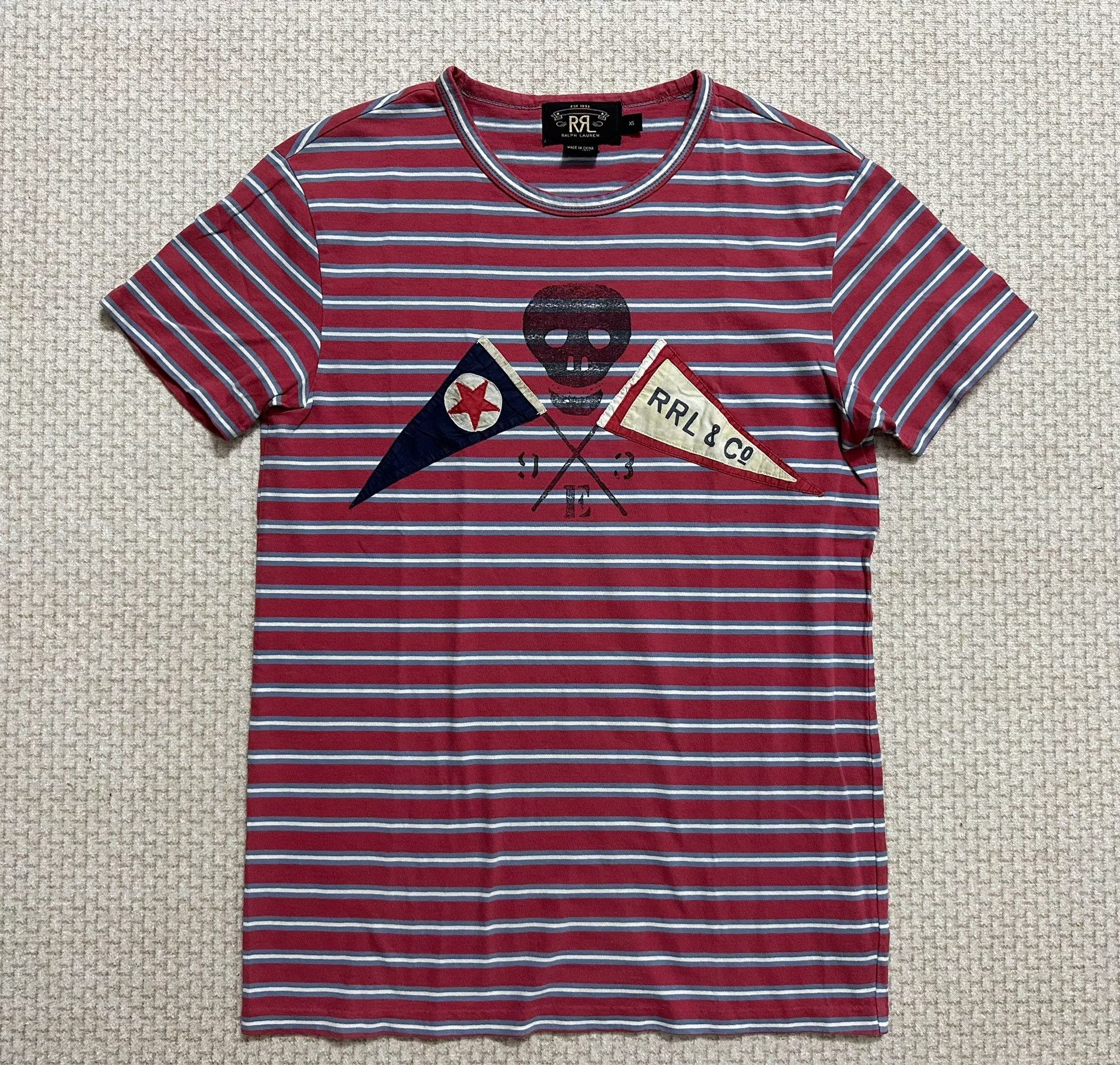 RRL Ralph Lauren RRL Vintage Flag Embroidered T-shirt Size US XS / EU 42 / 0 - 1 Thumbnail