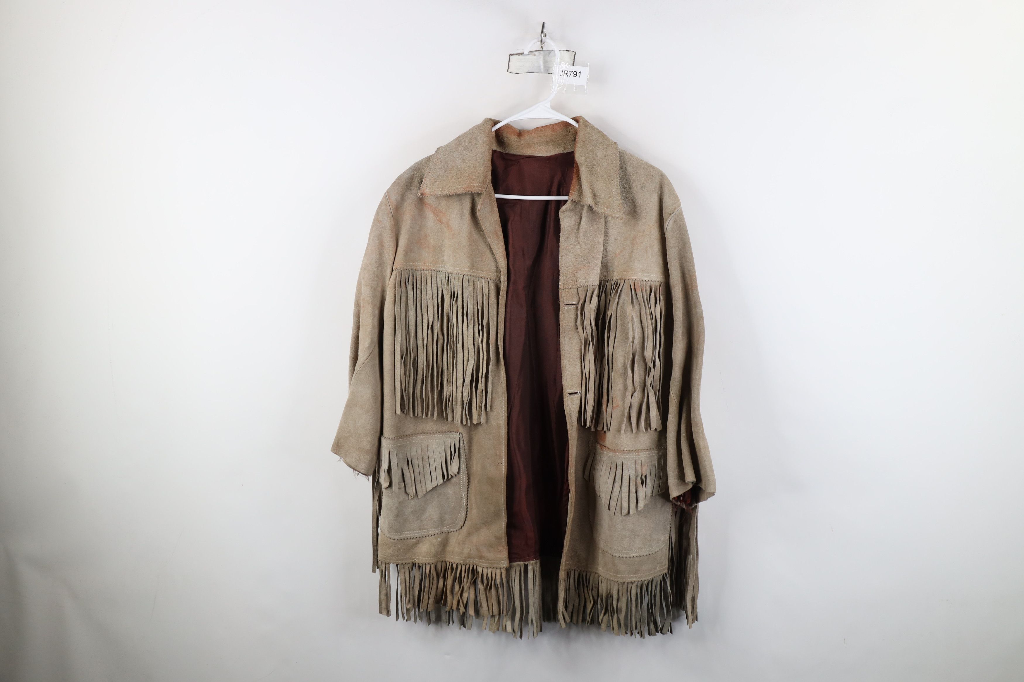 Vintage Vintage 60s 70s Streetwear Western Suede Leather Jacket Size US L / EU 52-54 / 3 - 1 Thumbnail