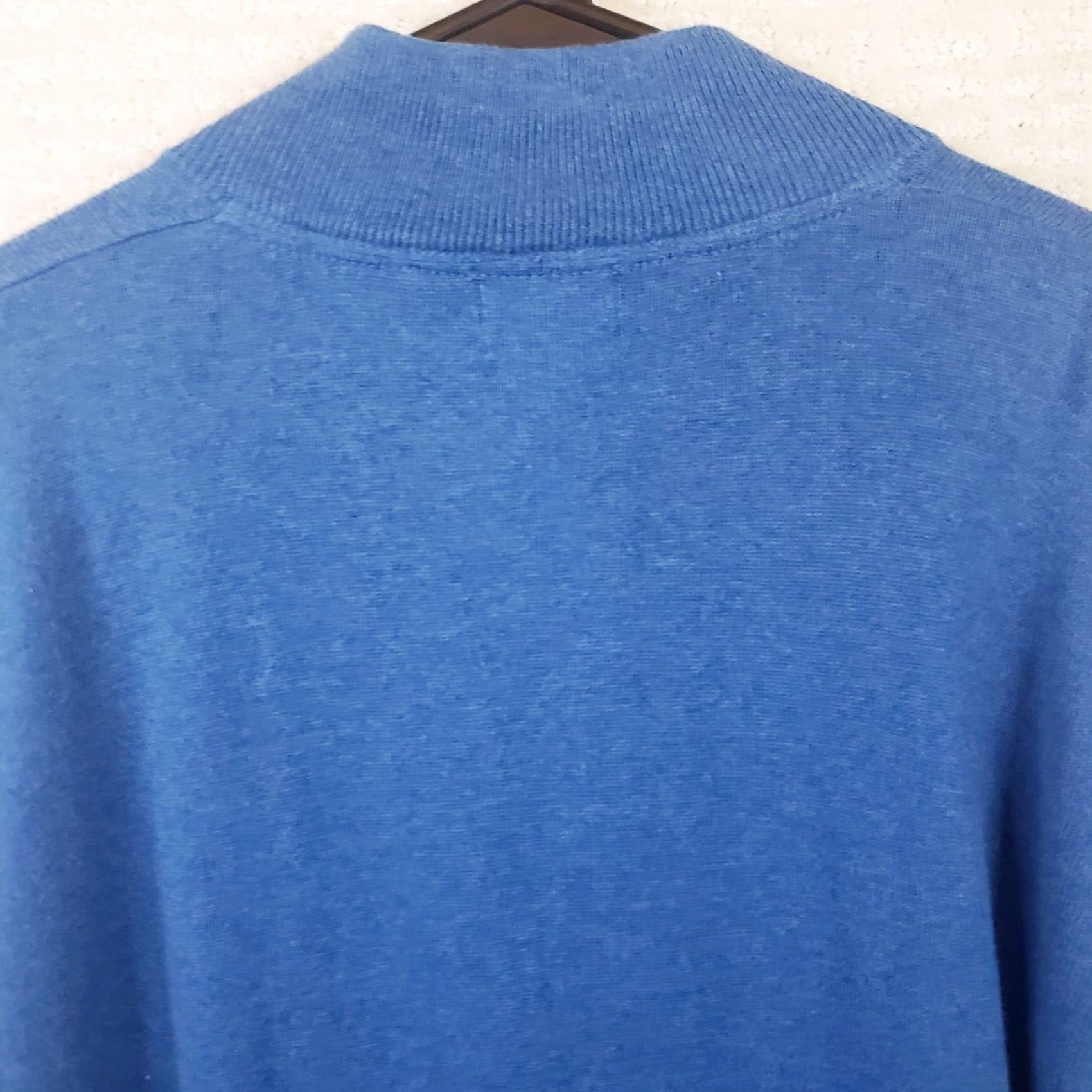Vintage L.L.Bean Sweater Men's 1/4 Zip Mock Neck Size L Blue Cotton Cashmere Regular Fit Long Sleeve Size US L / EU 52-54 / 3 - 7 Thumbnail