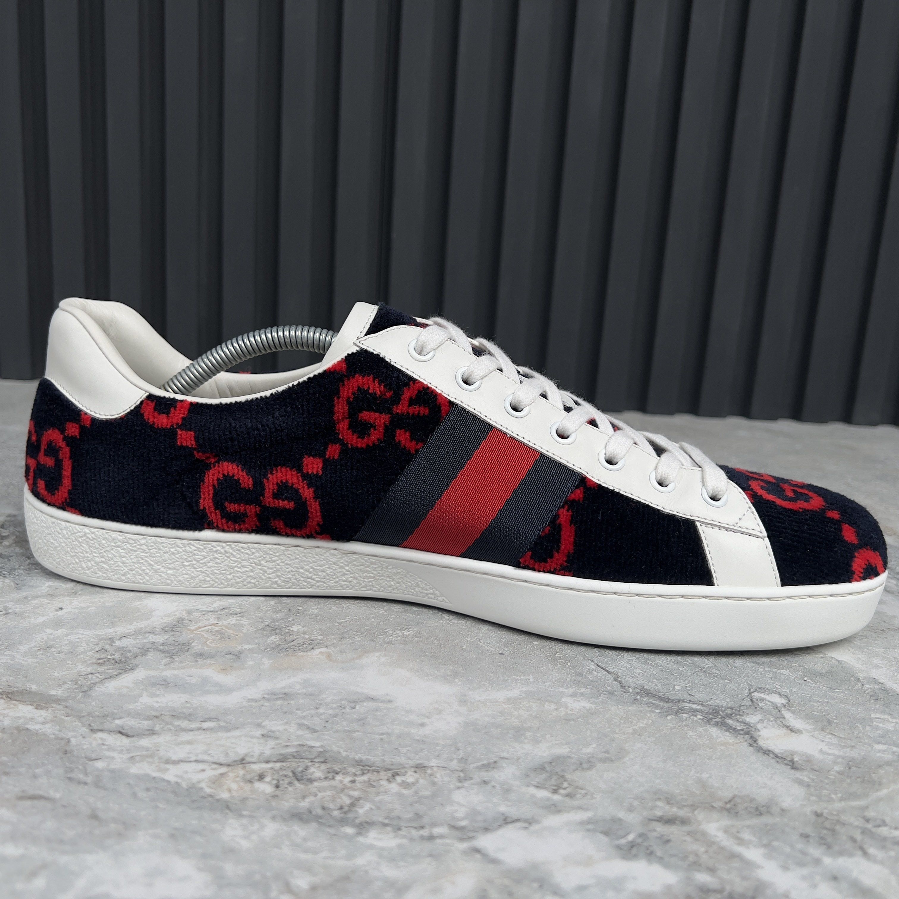 Gucci Gucci Ace GG Monogram Sneakers Terry Cloth Velour Size US 12.5 / EU 45-46 - 7 Thumbnail