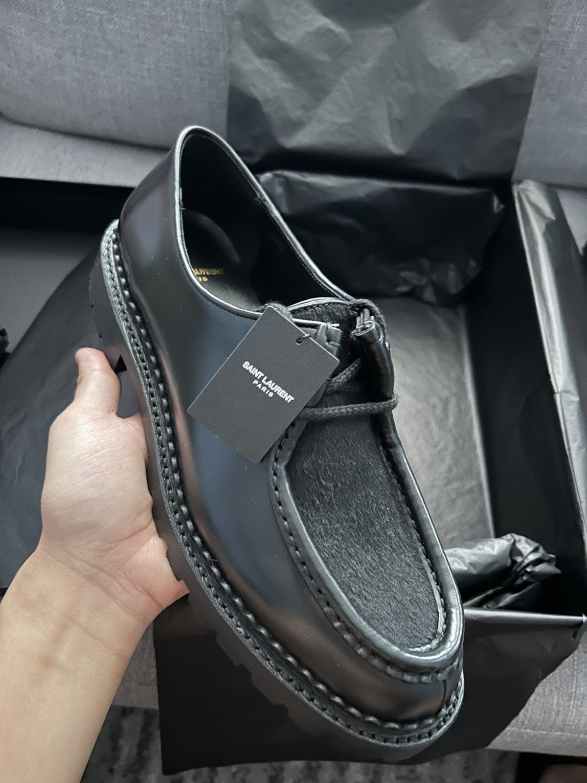 Saint Laurent Paris Saint Laurent Ponyhair lth Derbys blk 41 Size US 8 / EU 41 - 10 Thumbnail